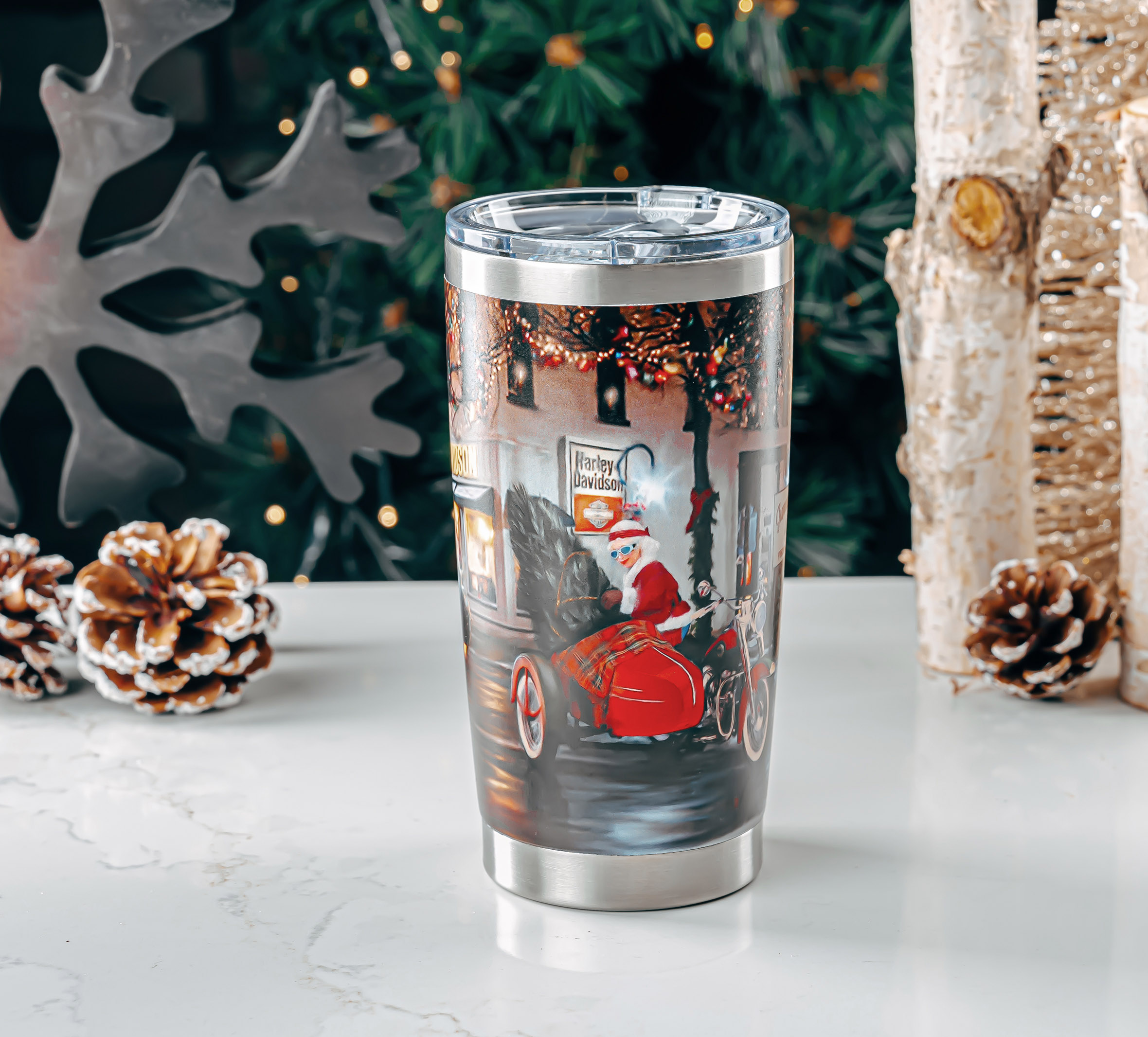 Biker Santa Travel Mug