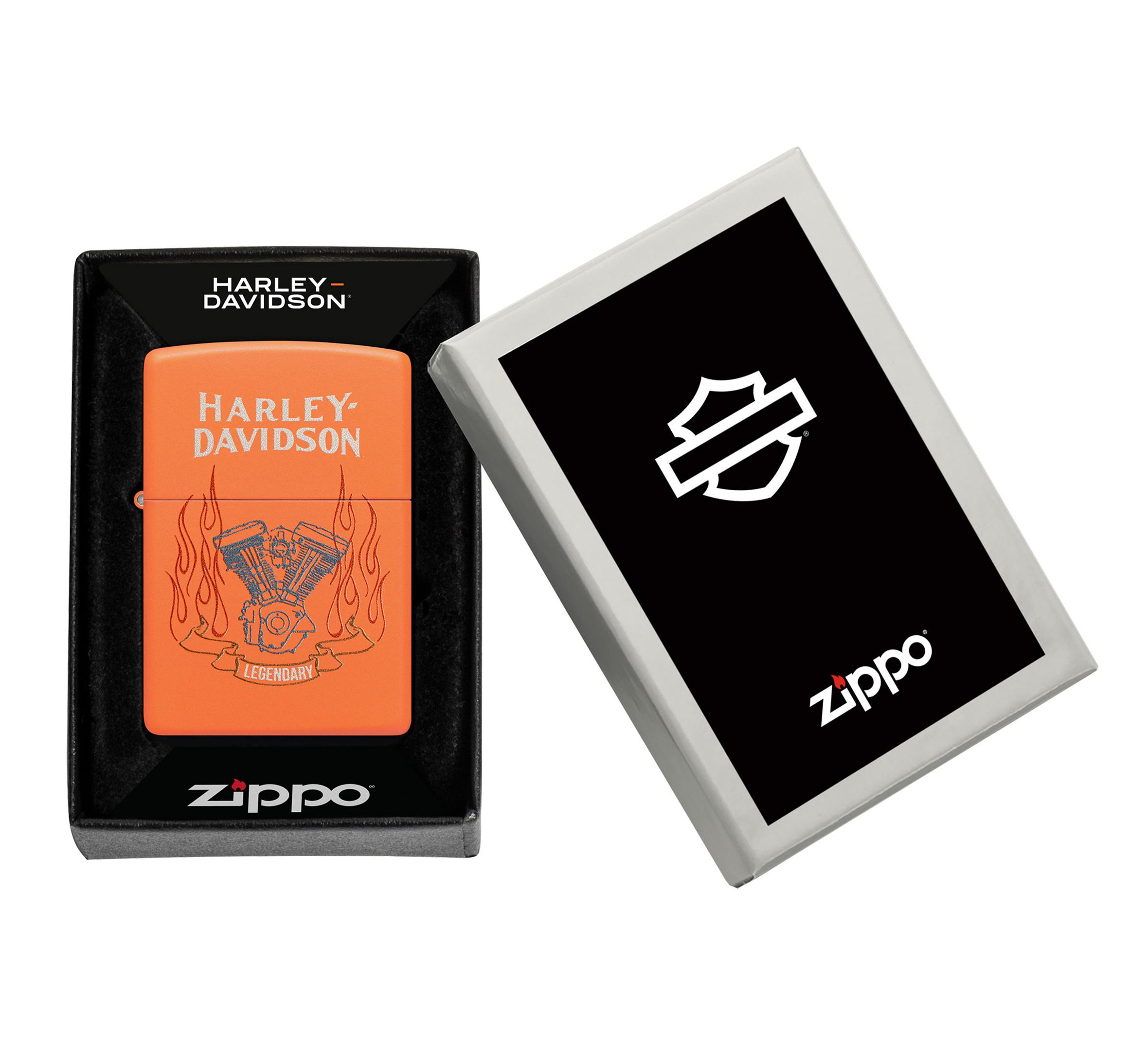 Zippo Harley-Davidson Legendary Design Orange Matte Windproof Lighter