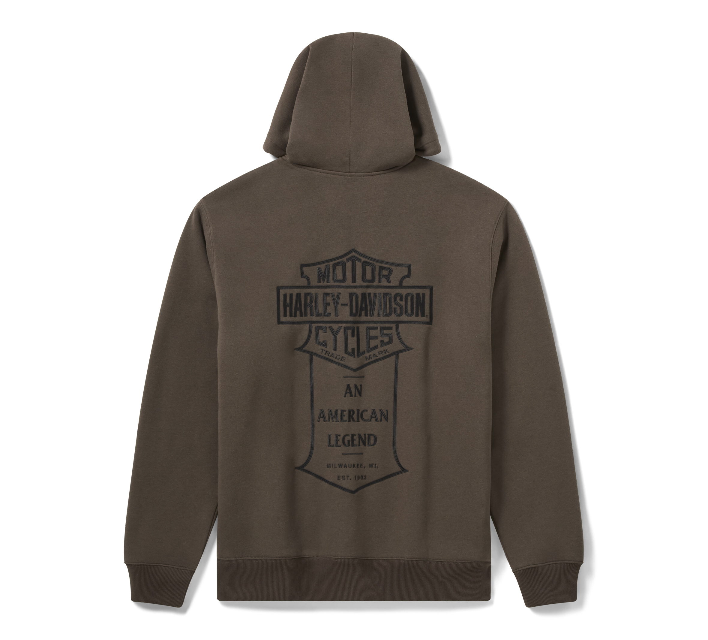 Men's H-D American Classic Flannel Lined Zip Hoodie - Black Olive
