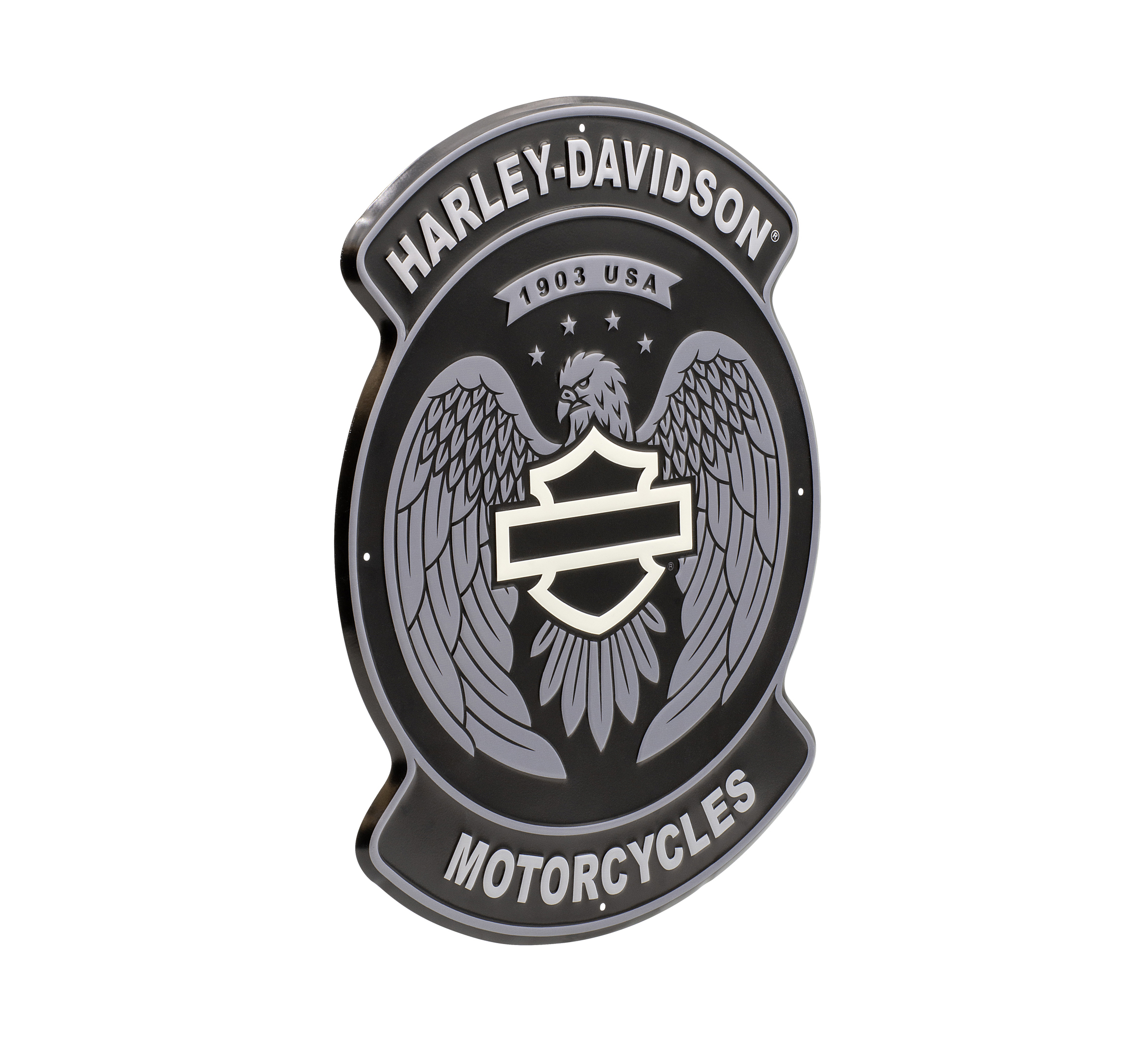 Open Bar & Shield Eagle Metal Sign