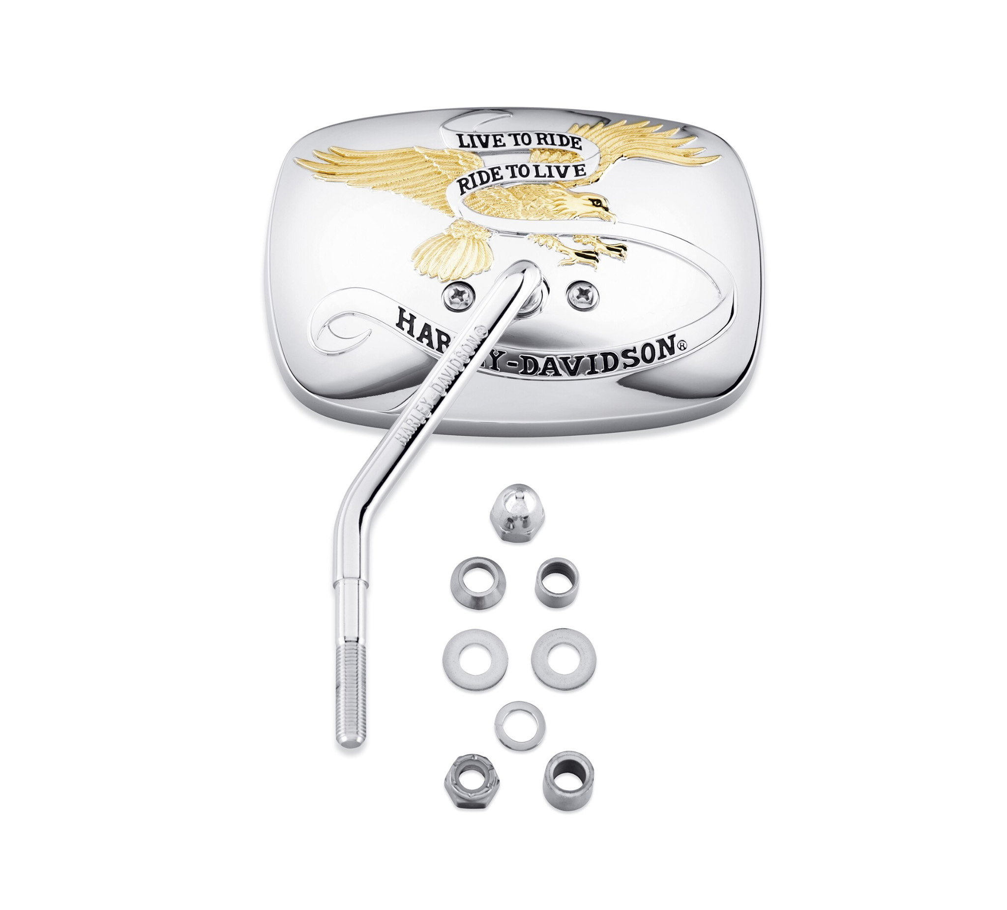 Live To Ride One-Piece Short Stem Mirror - Left Side