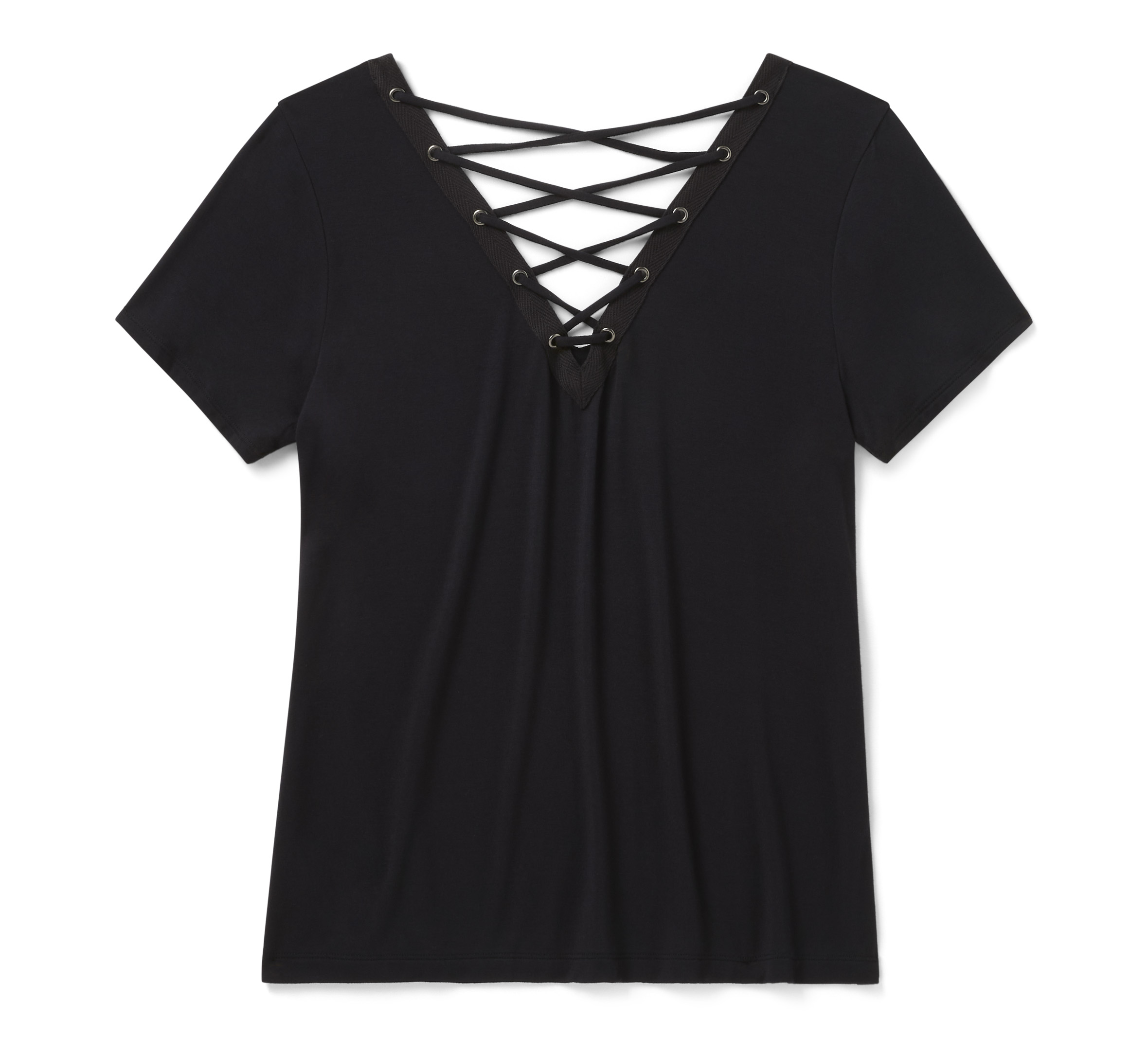 Women's Bling H-D® Afterlife Short Sleeve Laced Back Tee