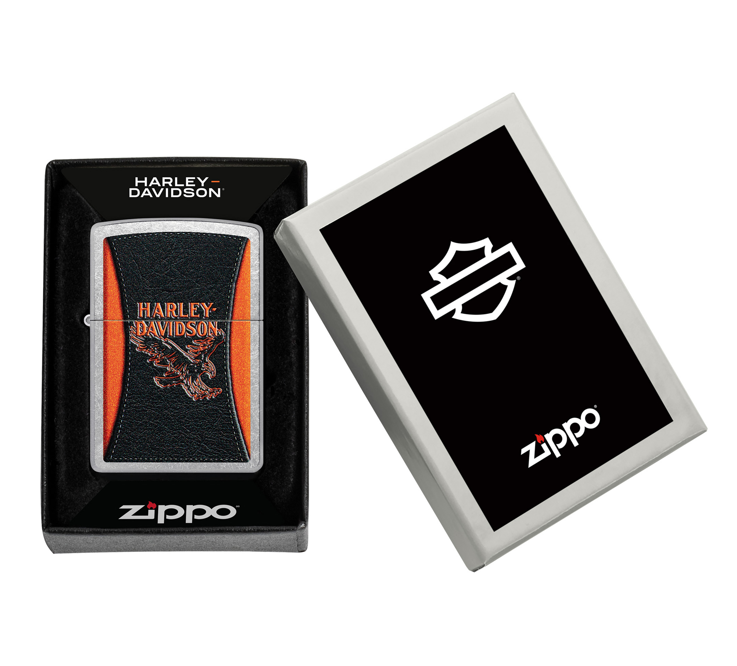 Zippo Harley-Davidson Leathered Eagle Design Street Chrome Windproof Lighter