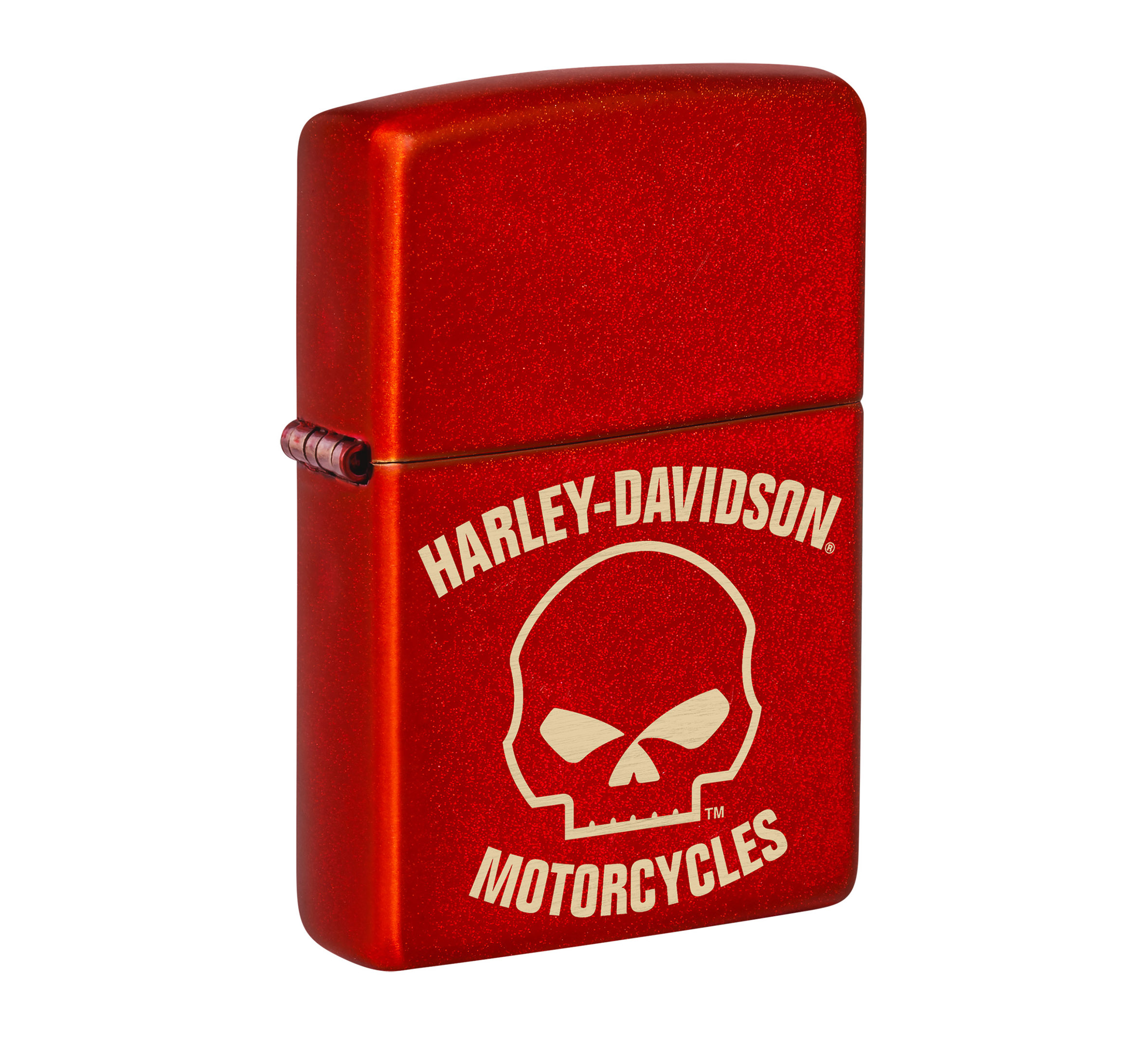 Harley Davidson Willie G Skull Laser Metallic Red Windproof Lighter