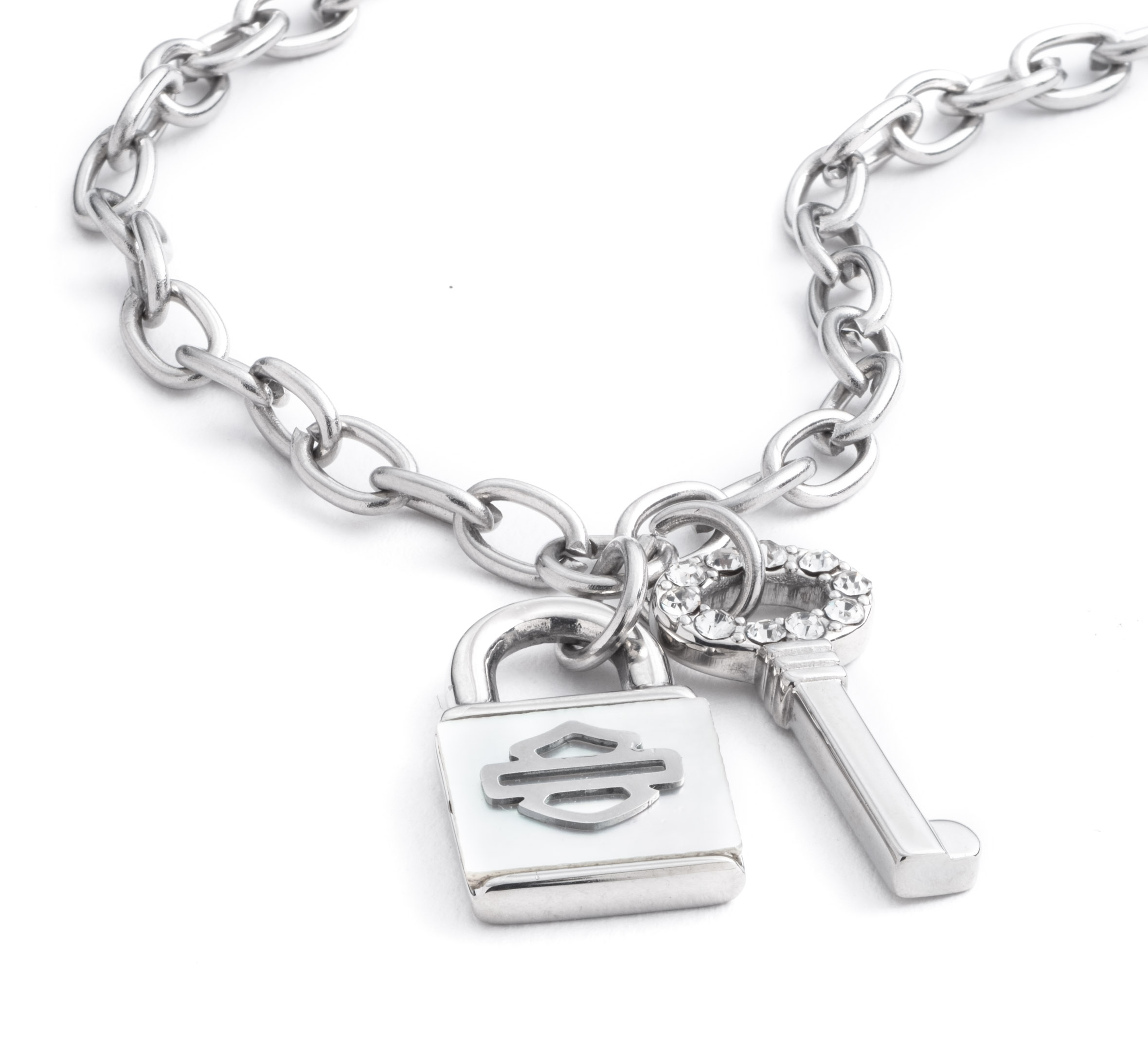 Women's 24" Necklace with Lock & Key Charms