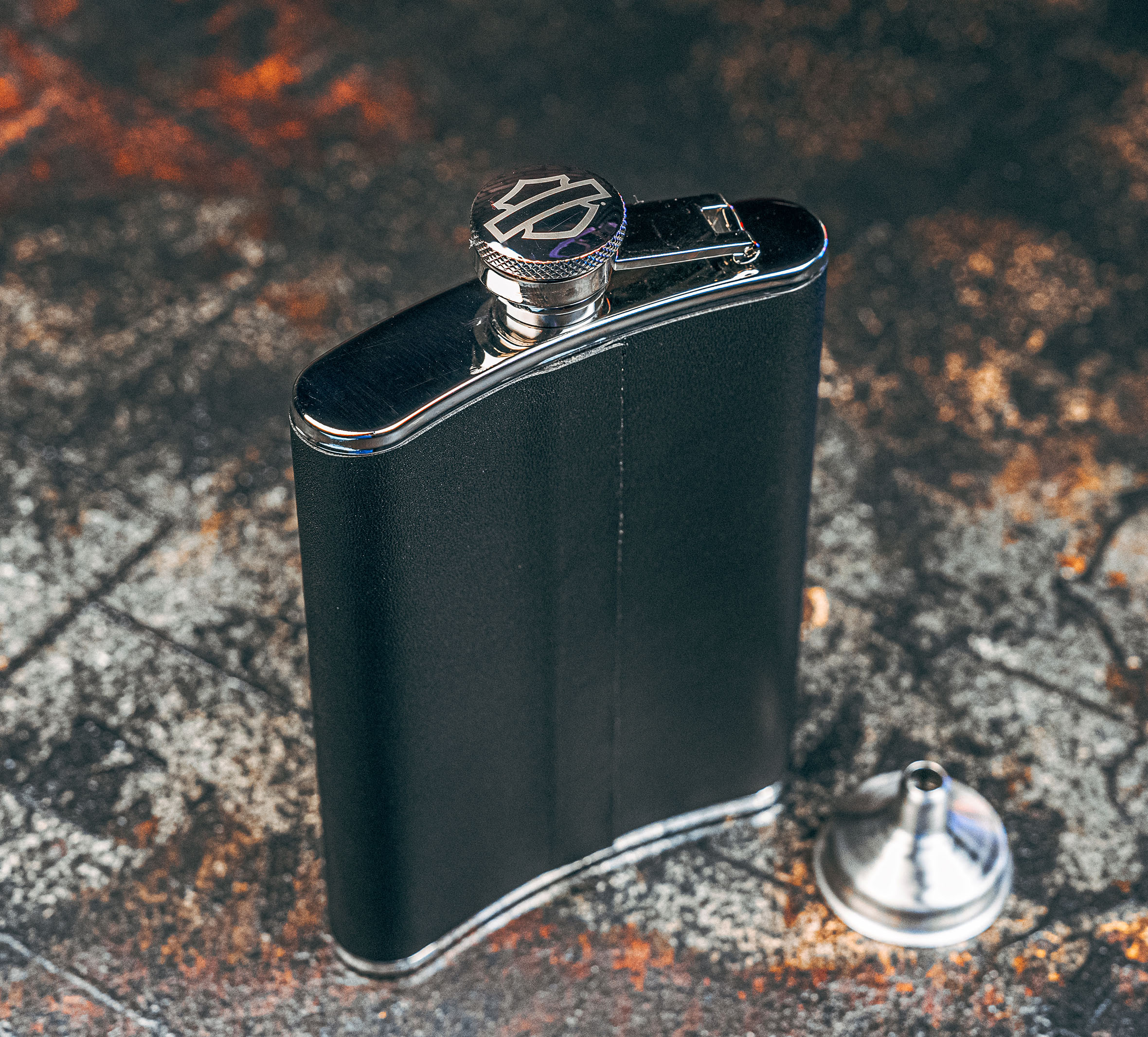 Open Bar & Shield Flask