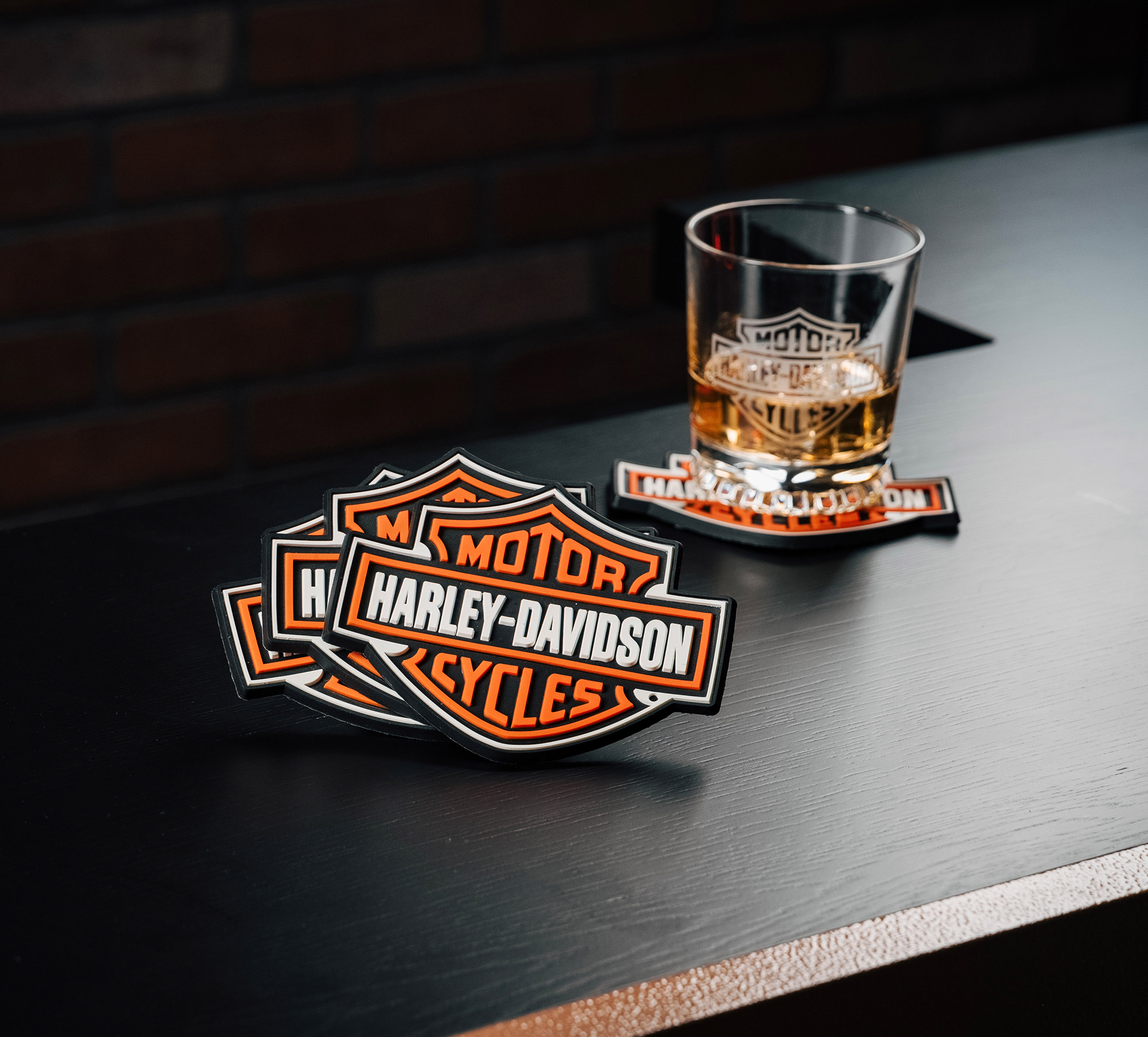 H-D Bar & Shield Coaster Set of 4