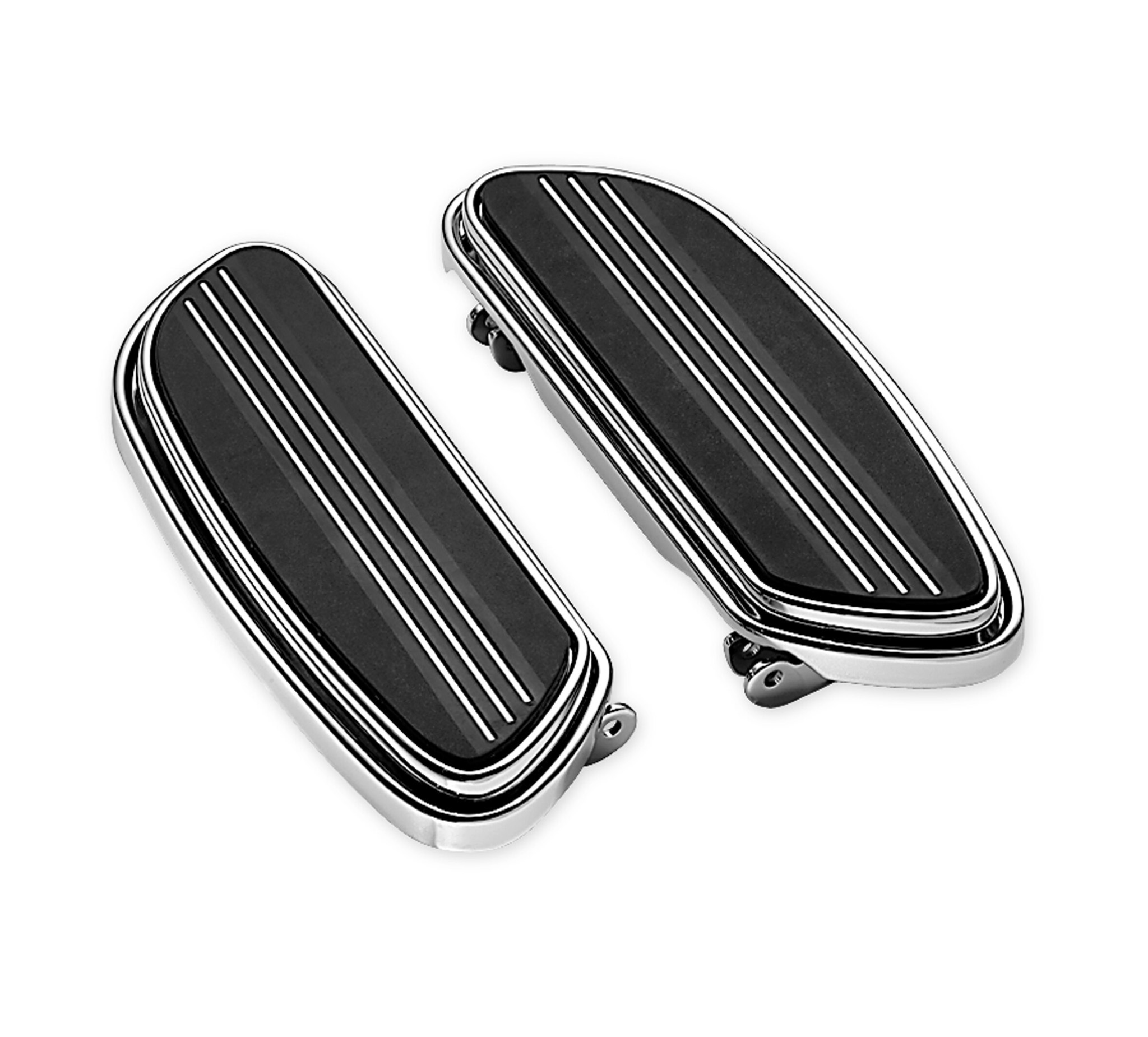 thumbnail interactive-video image 1 of Chrome Airflow Passenger Footboard Kit For Harley Softail 00-17 Touring 86-17 1 of 3