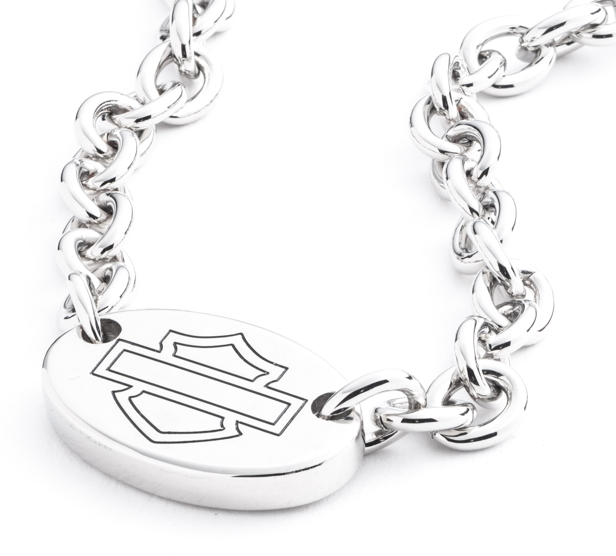 Women's 16" Oval Chain Bar & Shield Necklace