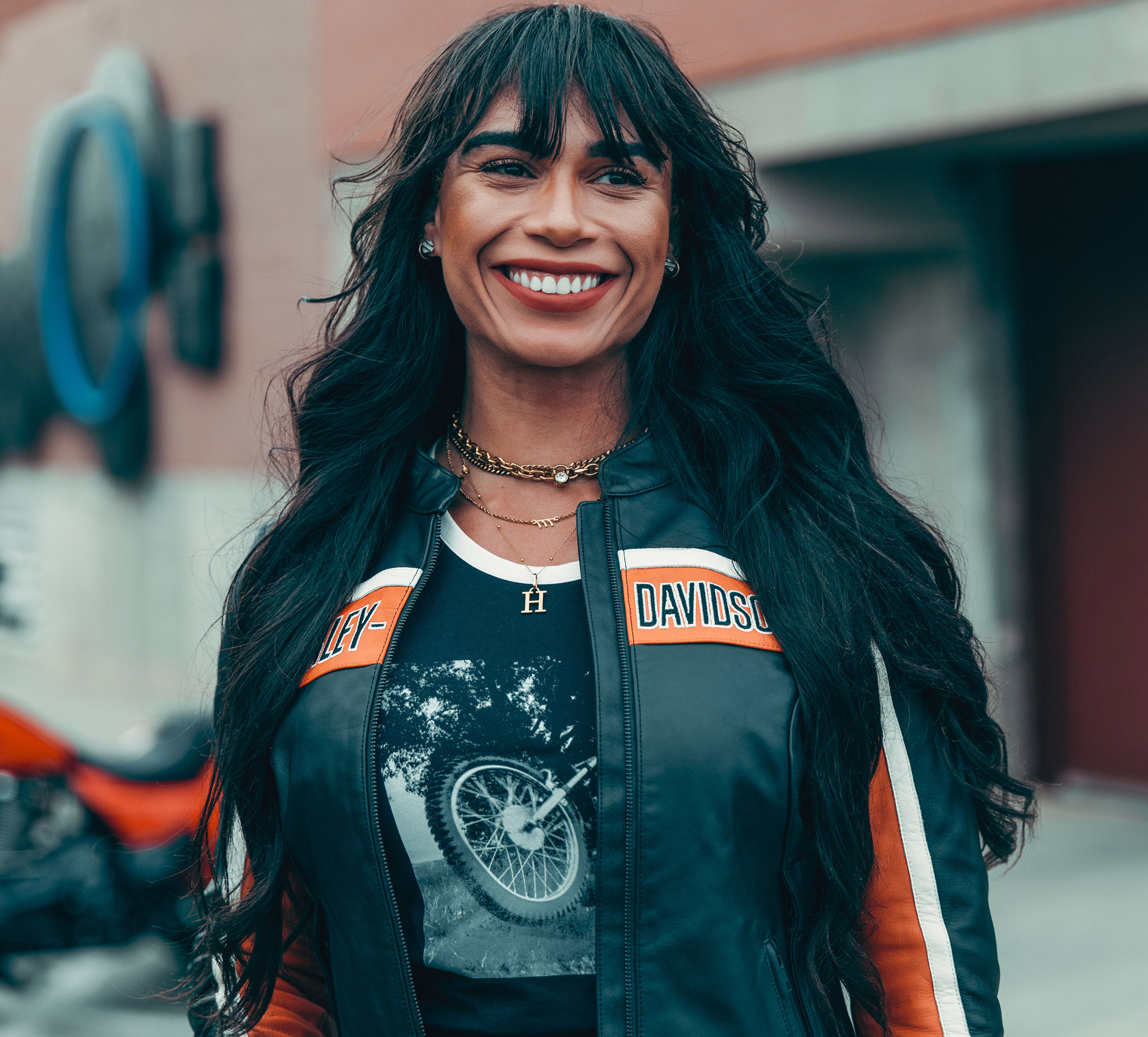 Chamarra H-D Trenton Leather Riding para mujer