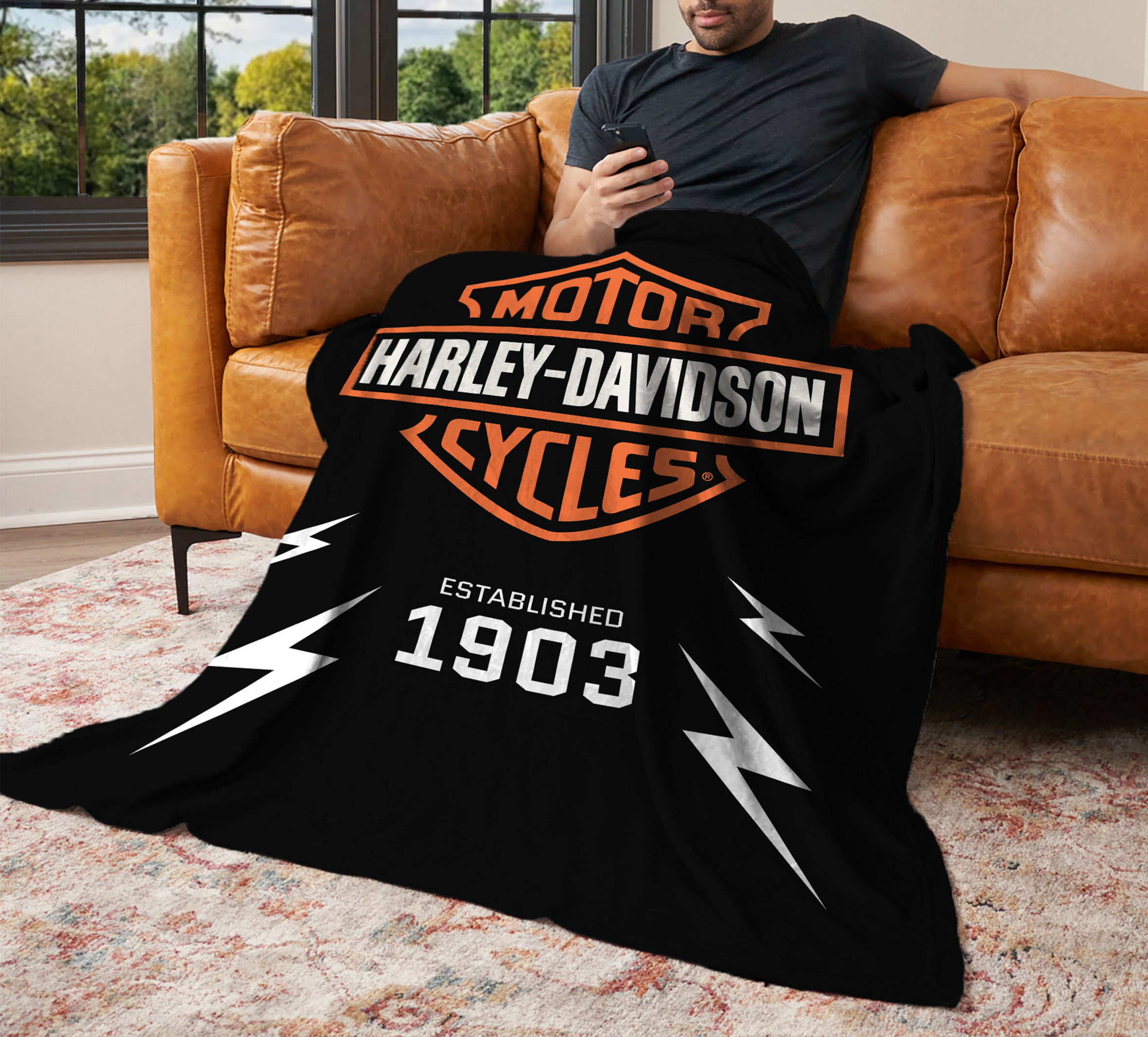 46X60 SILK TOUCH THROW 220GSM (POD) FULL SUB HARLEY - ELECTRIC