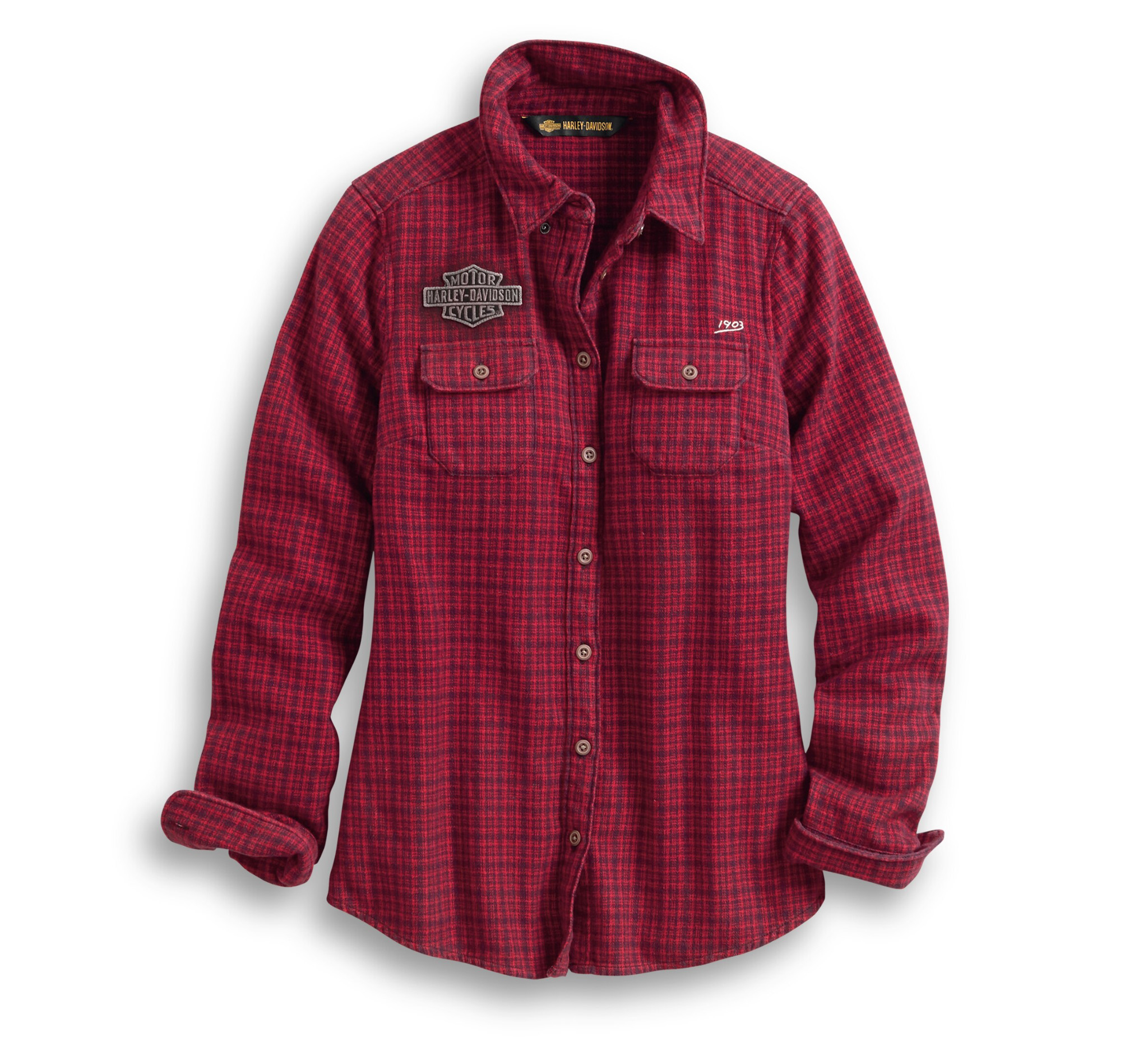 Women's Studded Plaid Shirt