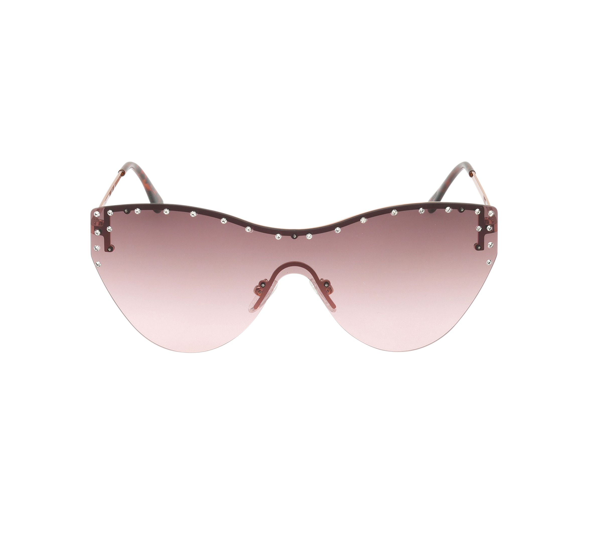 Cat-eye Lifestyle Rimless  Shield Sunglasses