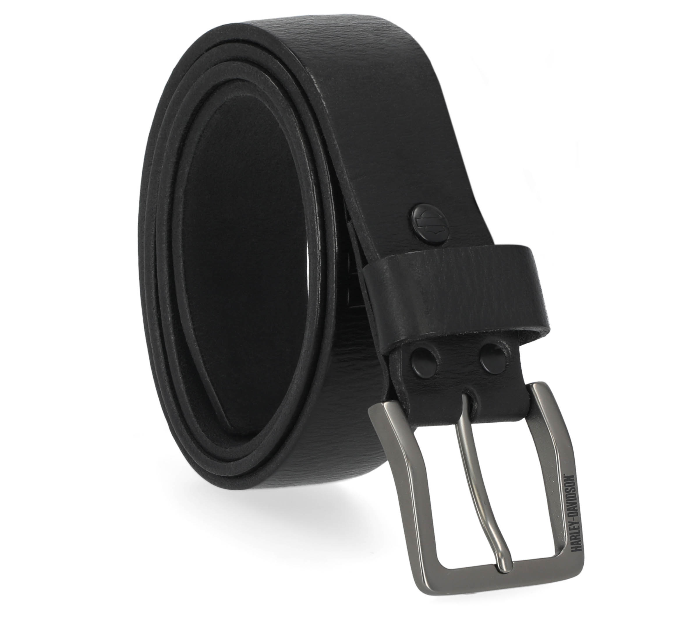 Men's Oversized HD Emboss Black Leather Belt