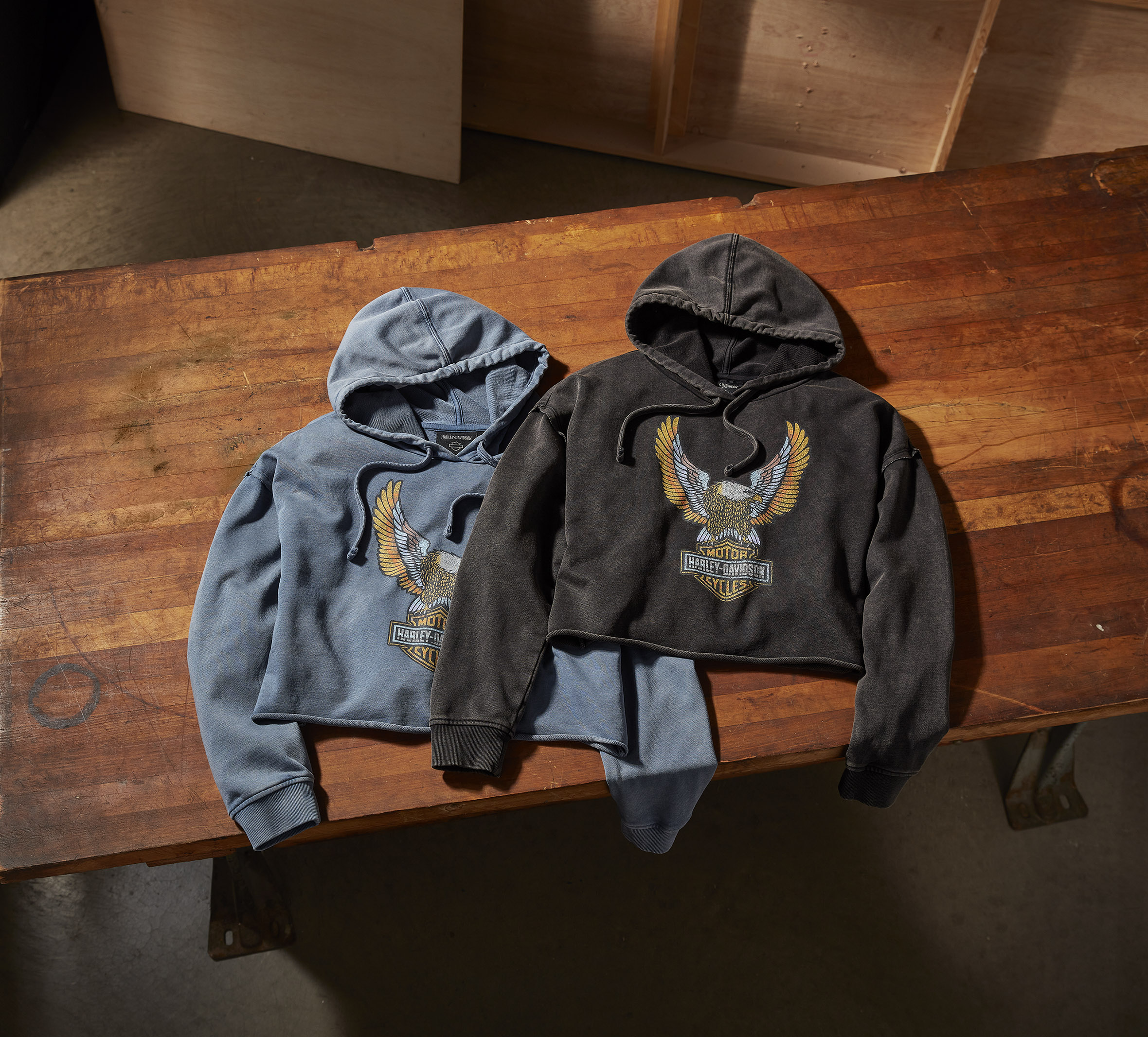 Women's Neon Eagle Cropped Pullover Hoodie