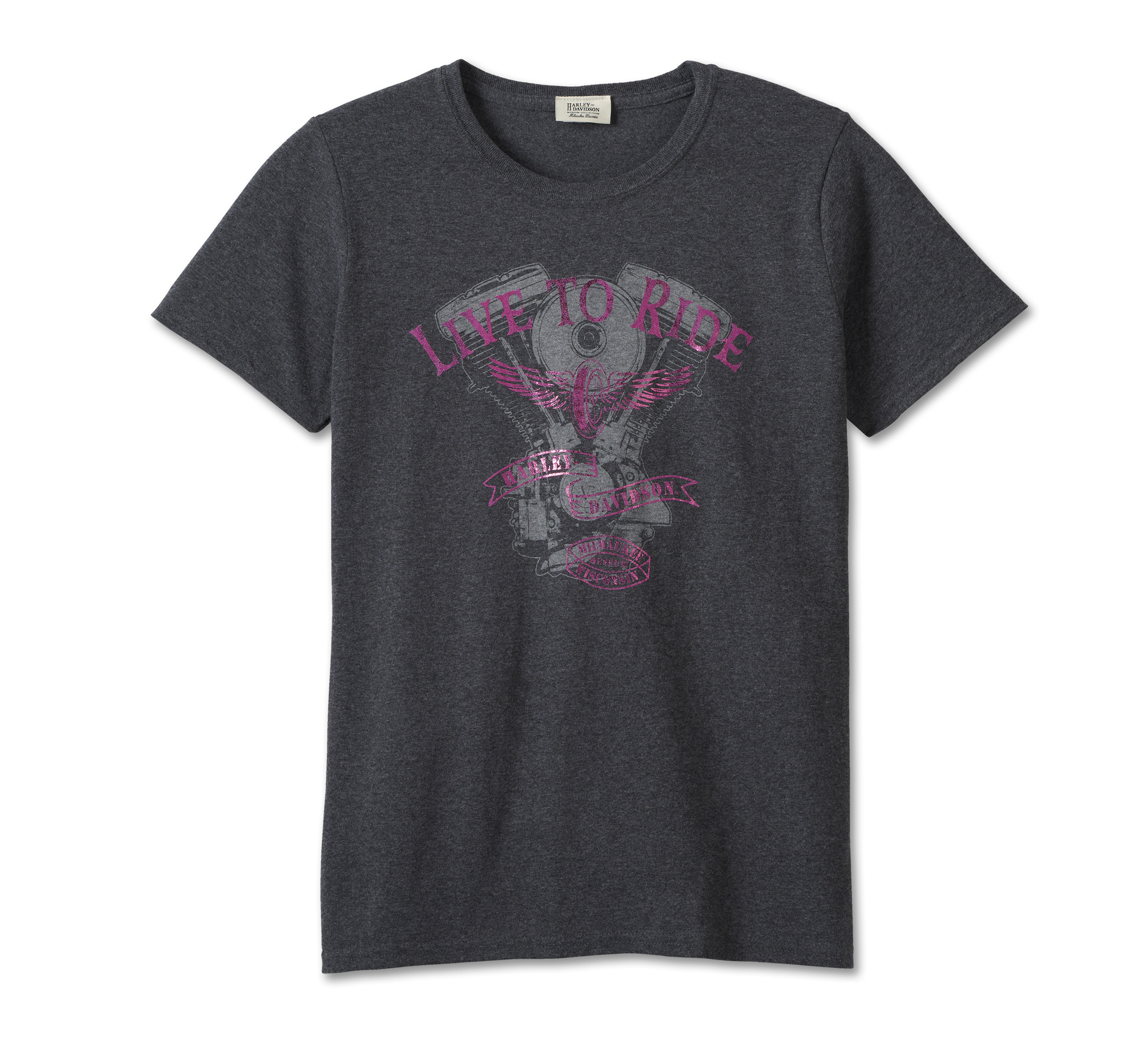 Harley-Davidson Script Font シャツ　S Women's Harley-Davidson Script Font Raglan Tee | Harley-Davidson USA