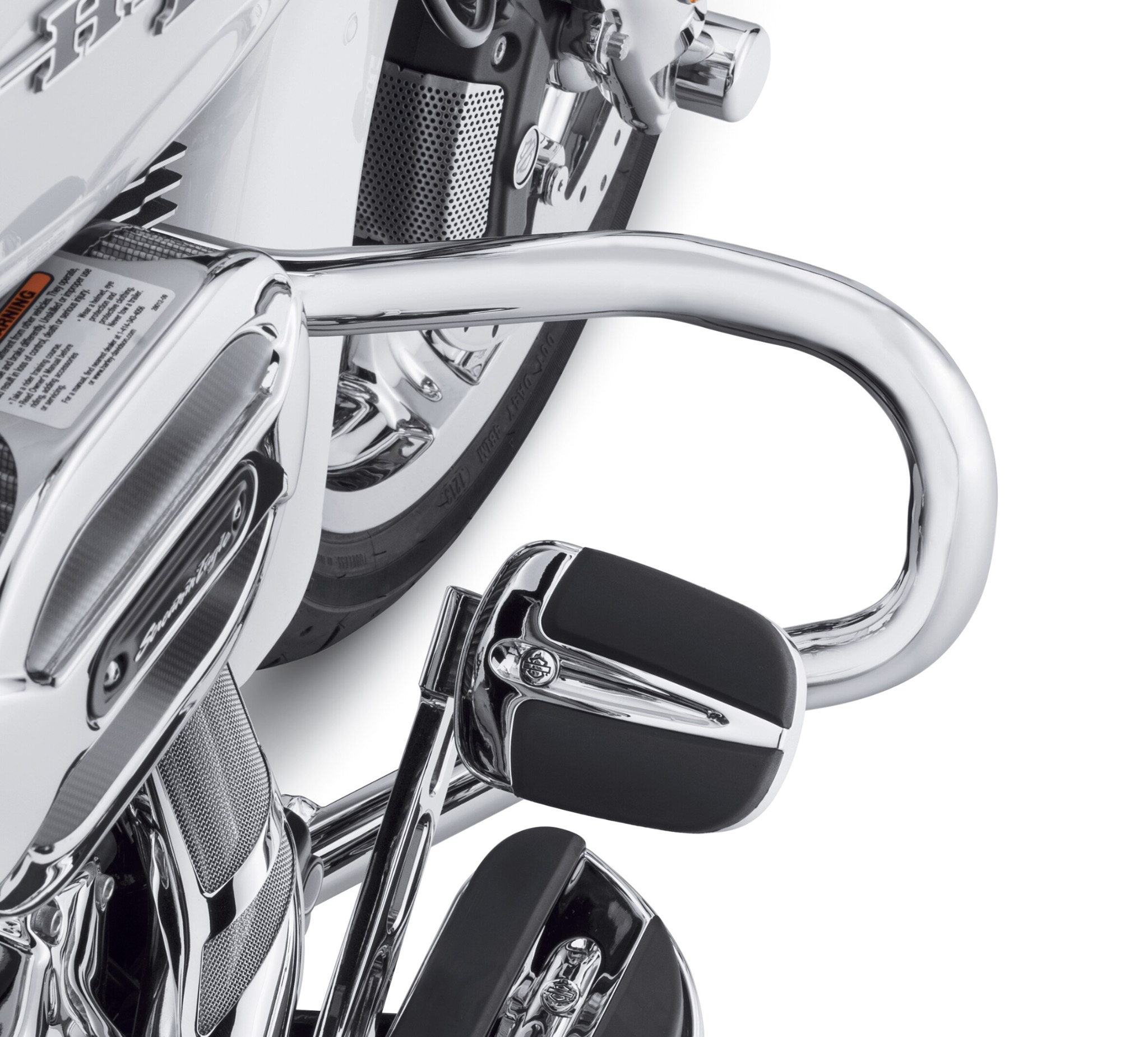 TCMT Chrome Chopped Engine Guard Bar & Fairing Support For Harley Road Glide 2015-2024 – Gloss Black/Chrome