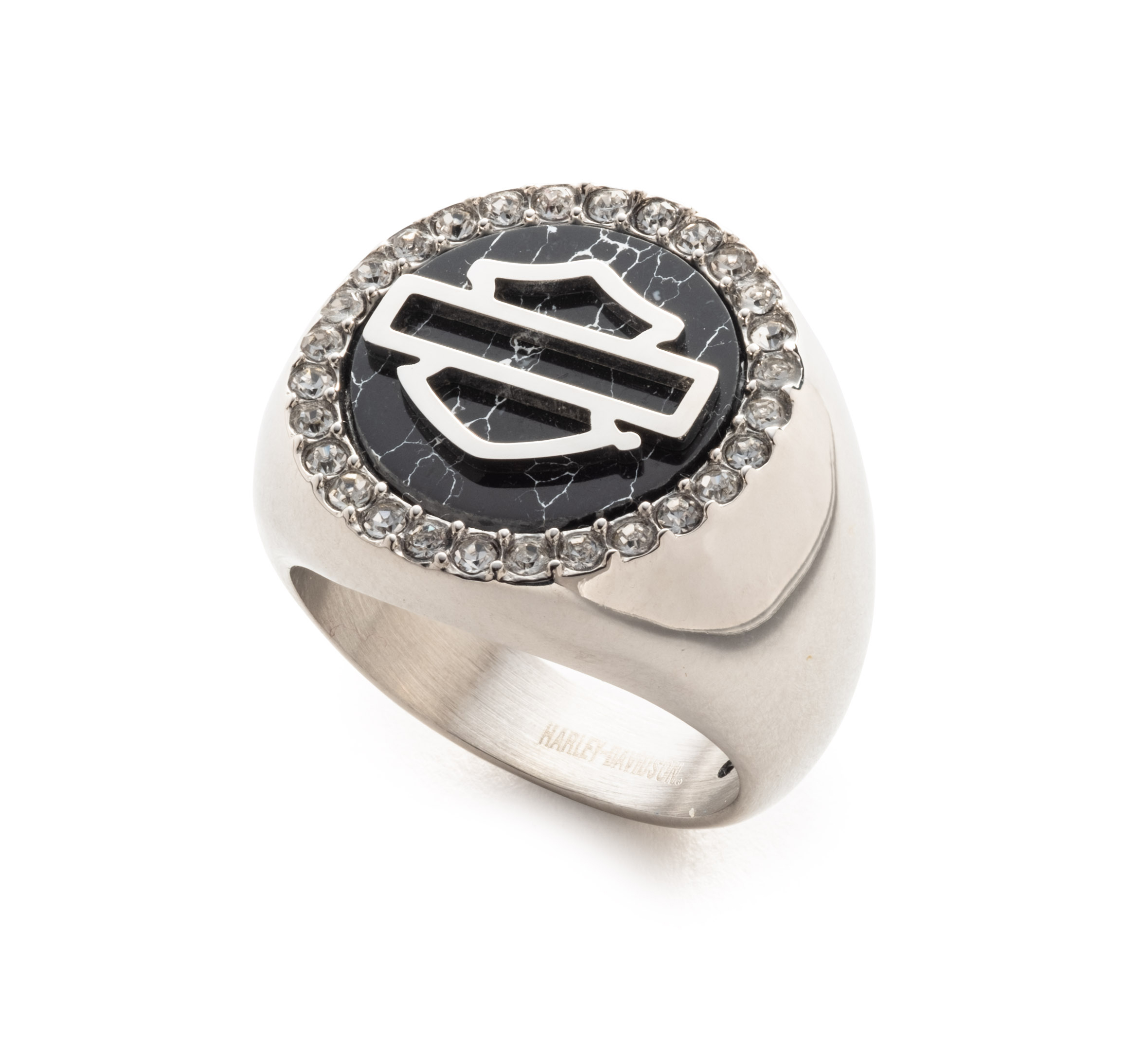 Women's Bar & Shield Logo Bling Ring