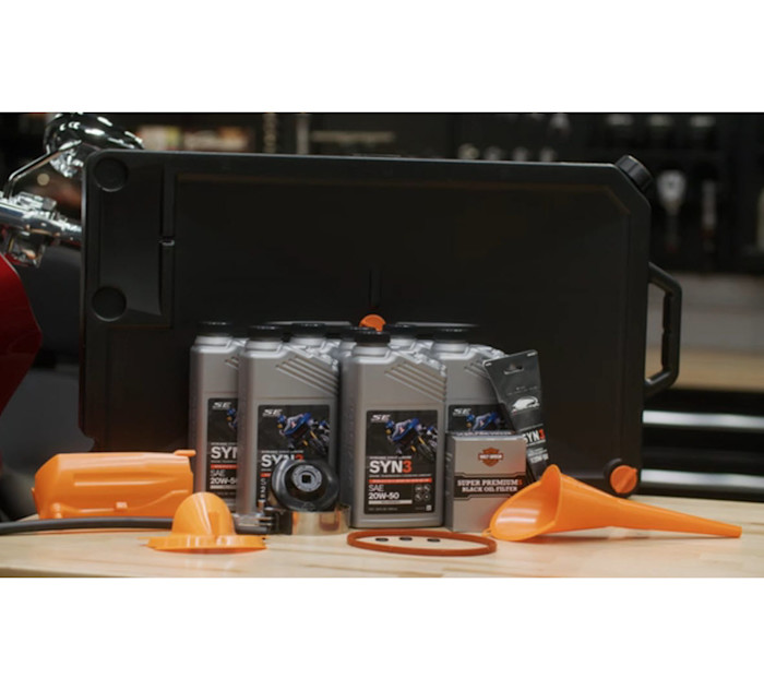 5 Qt. SYN3 Full Synthetic Motorcycle Lubricant Oil Change Kit – Chrome Filter 2
