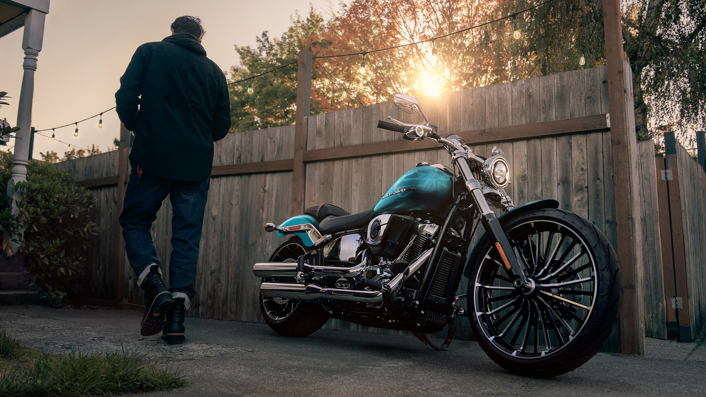 2026 Breakout Motorcycle Lifestyle Shot