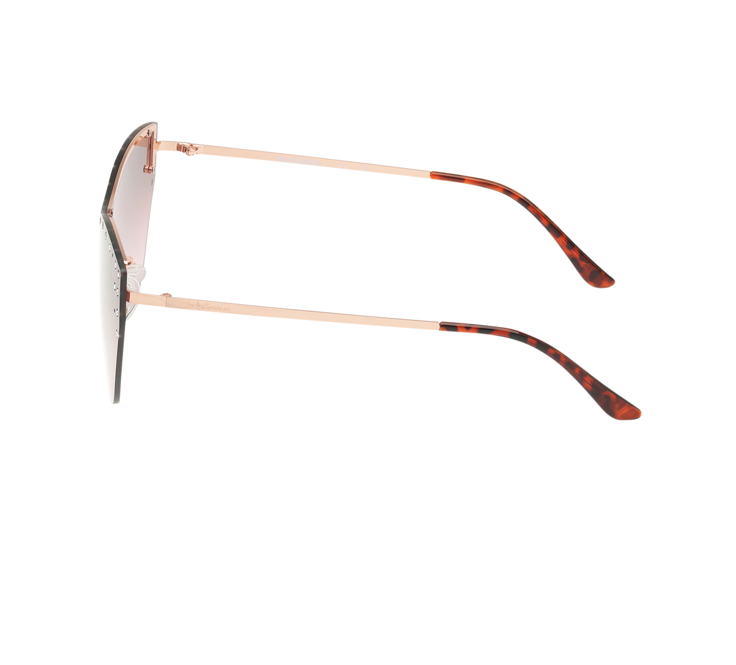 Cat-eye Lifestyle Rimless  Shield Sunglasses