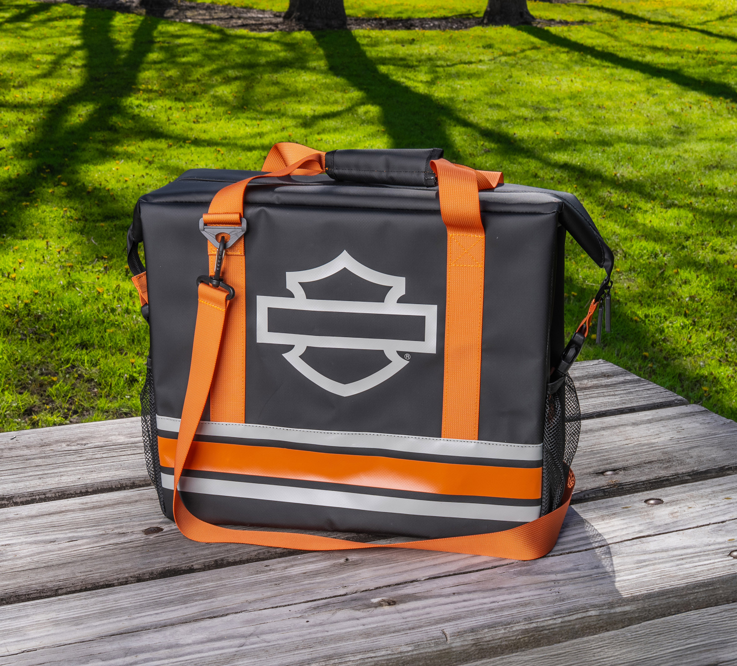 Open Bar & Shield Stripe Soft Cooler Bag