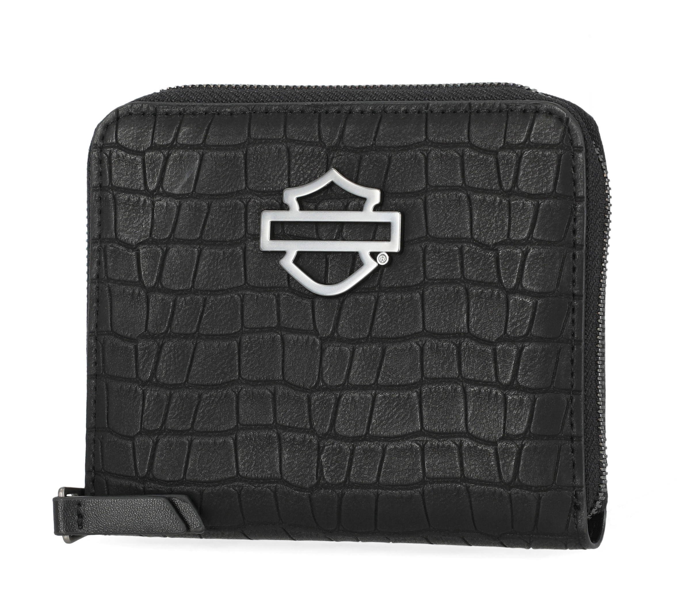 Croco Bar & Shield Small Zip Around