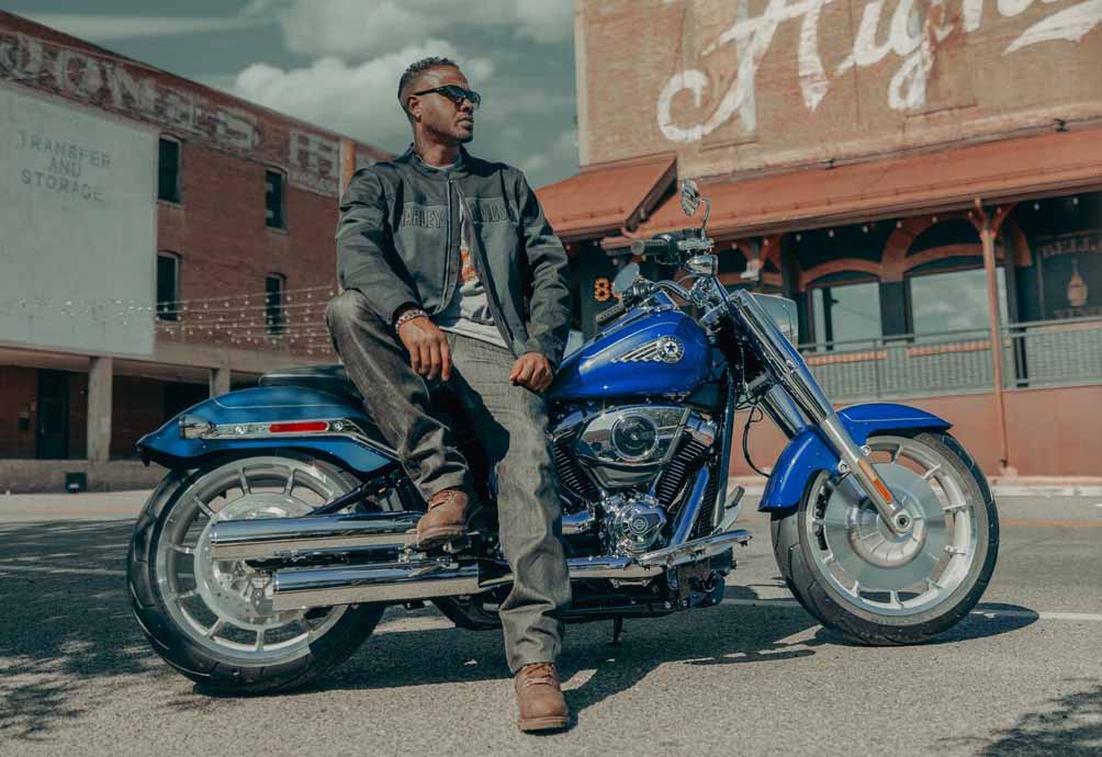 man sitting on 2025 Fat Boy