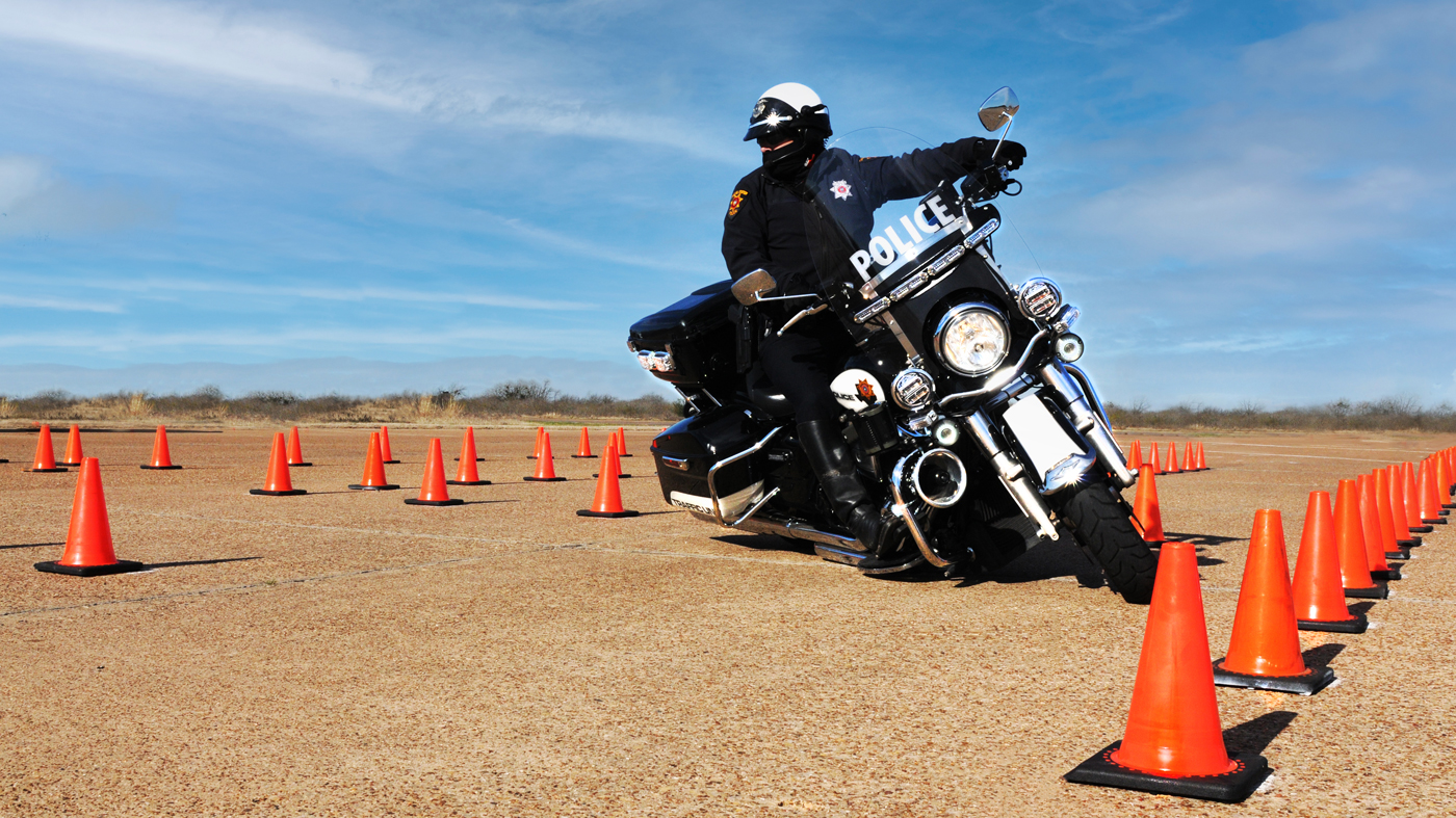 Police on motorcycle