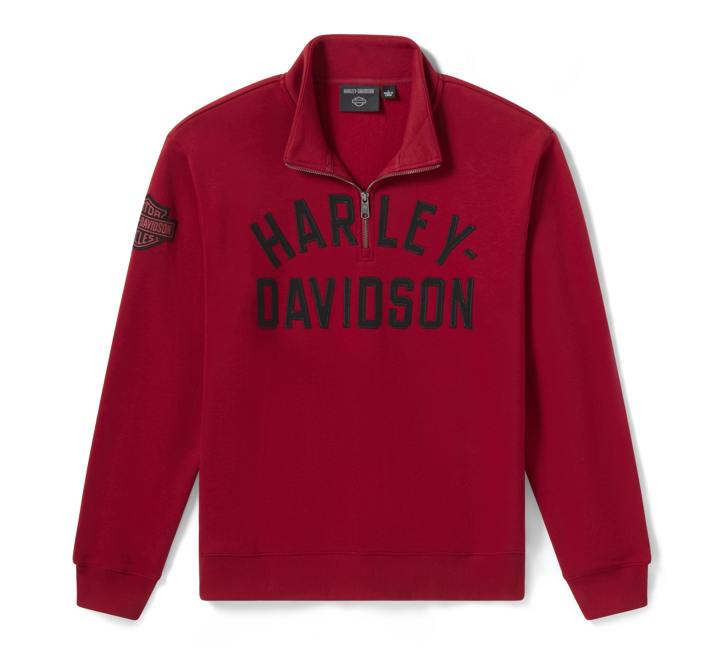 Men's H-D Essential 1/4 Zip Pullover Fleece - Deep Red | Harley