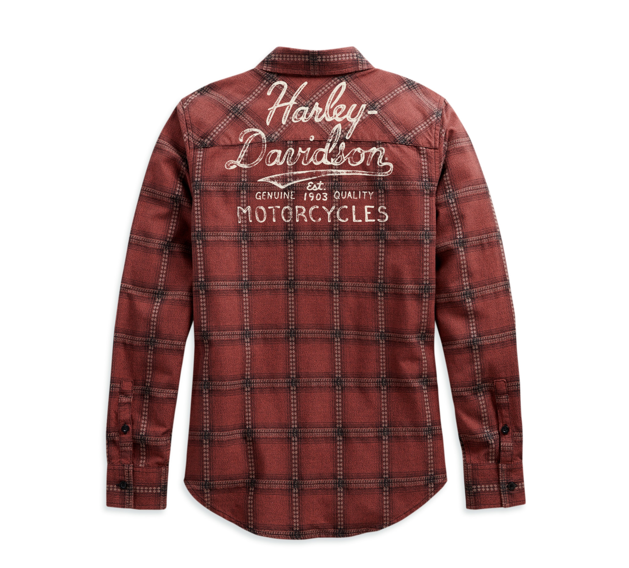 Women's Script Font Plaid Shirt - Petite