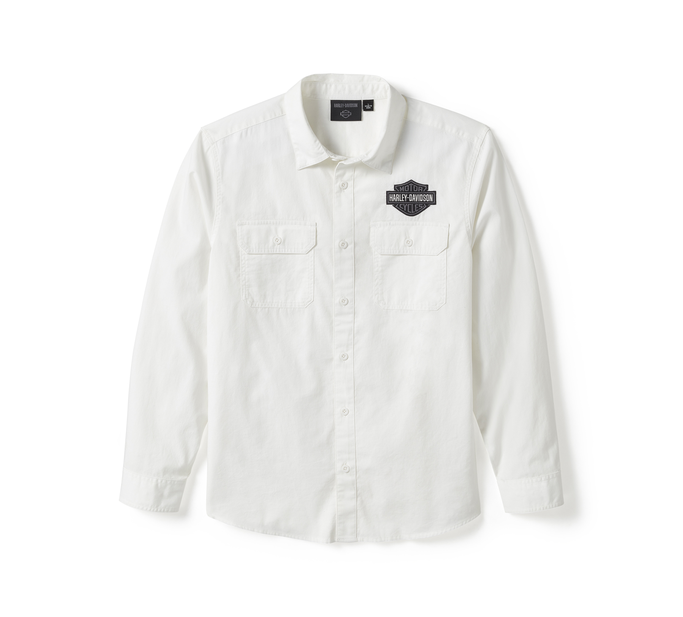 Men's Bar & Shield Solid Long Sleeve Shirt