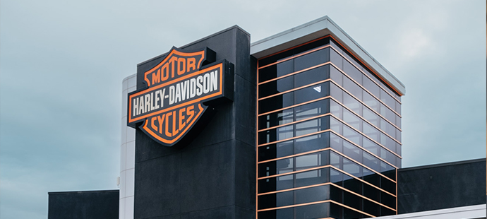 Harley-Davison Dealership sign.