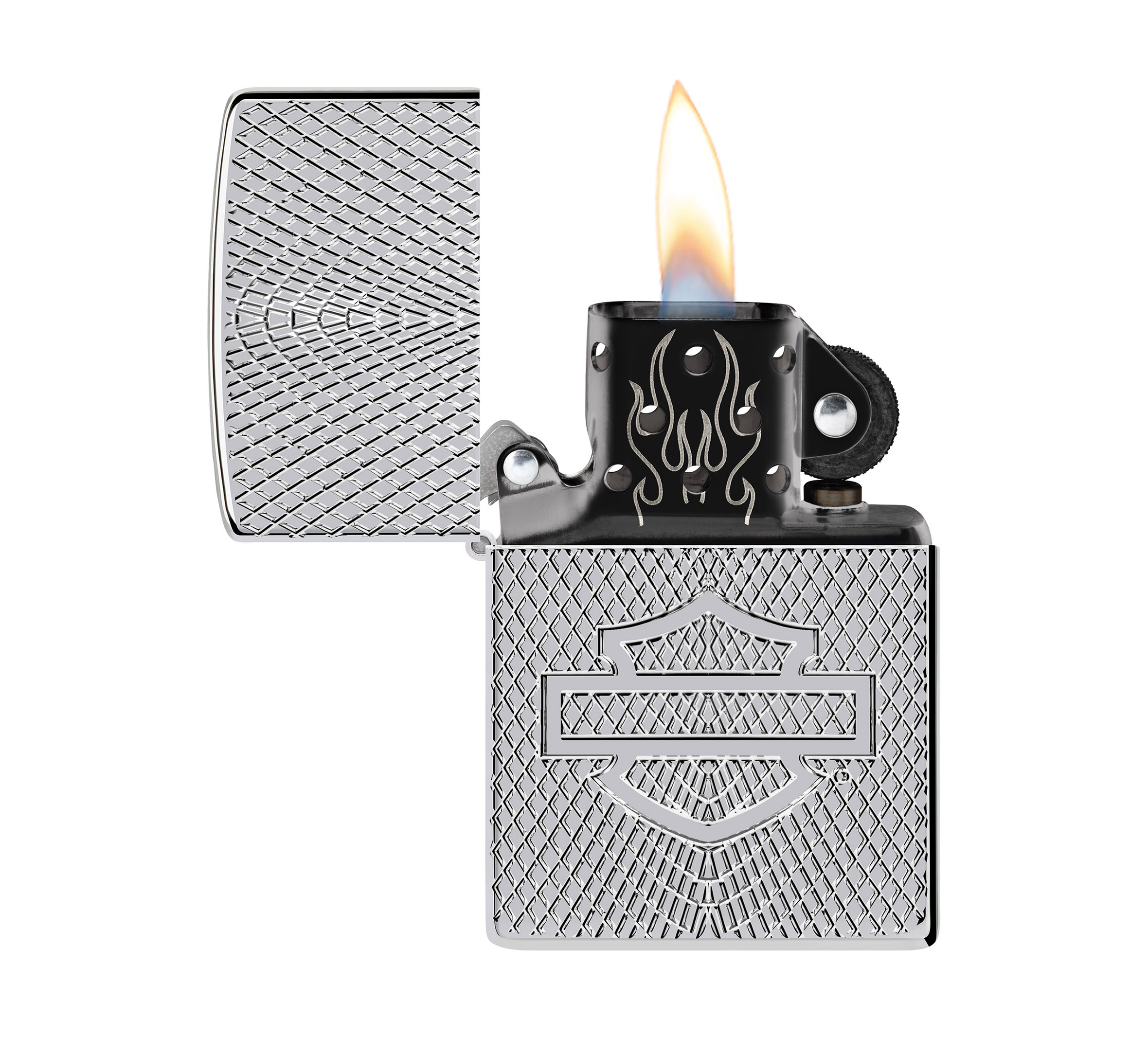 Harley-Davidson Armor High Polish Chrome Deep Carve Windproof Lighter