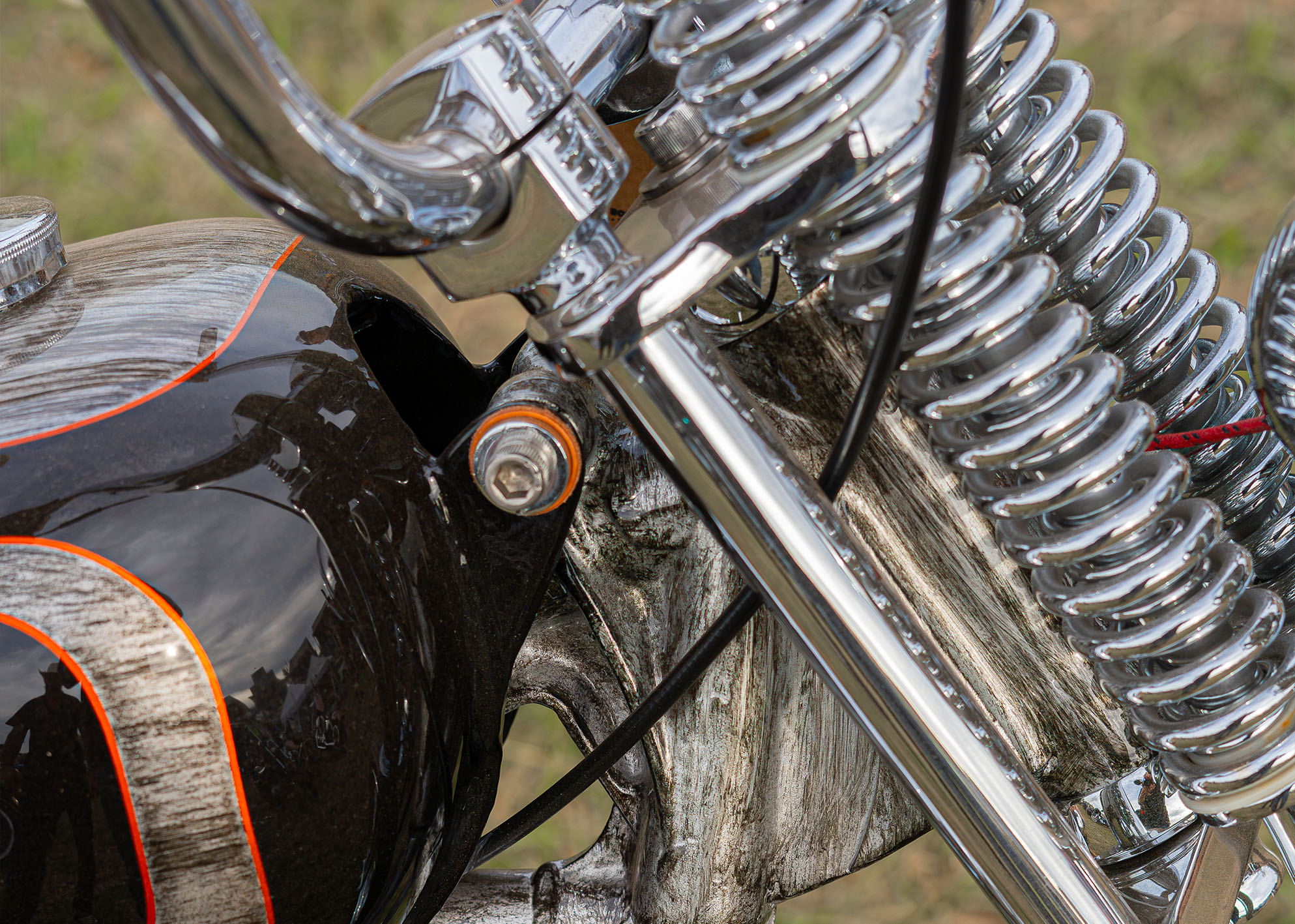 Close up of tank and forks