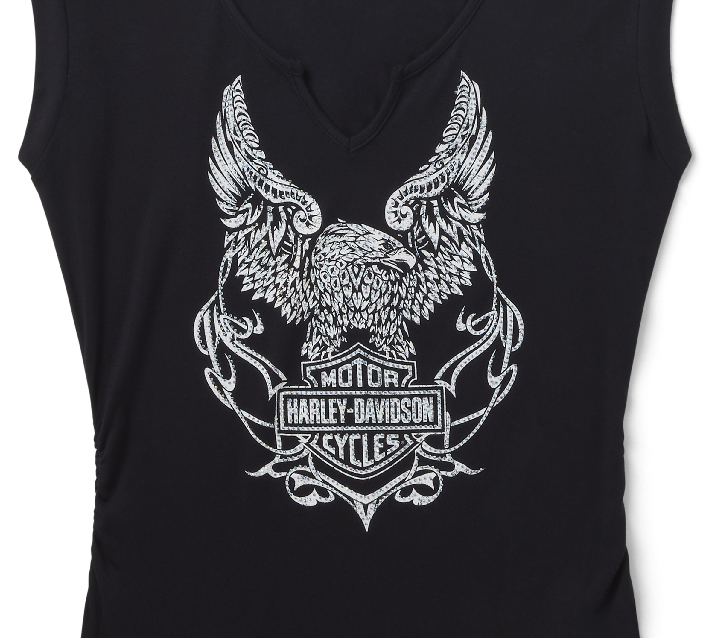 Women's Bling H-D® Born to Fly Notch Neck Muscle Tee