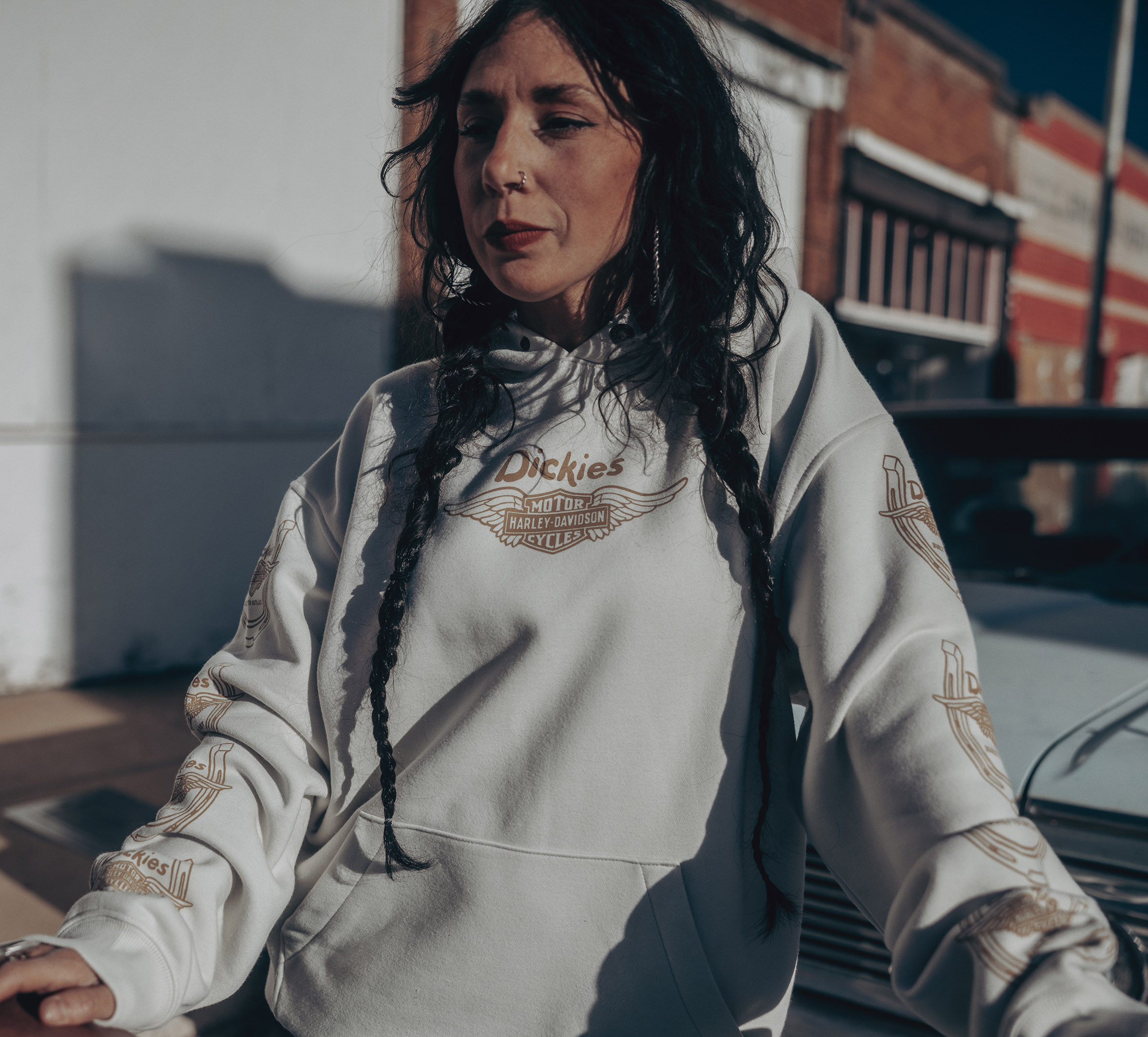 Dickies x H-D Winged Horseshoe Oversized Pullover Hoodie