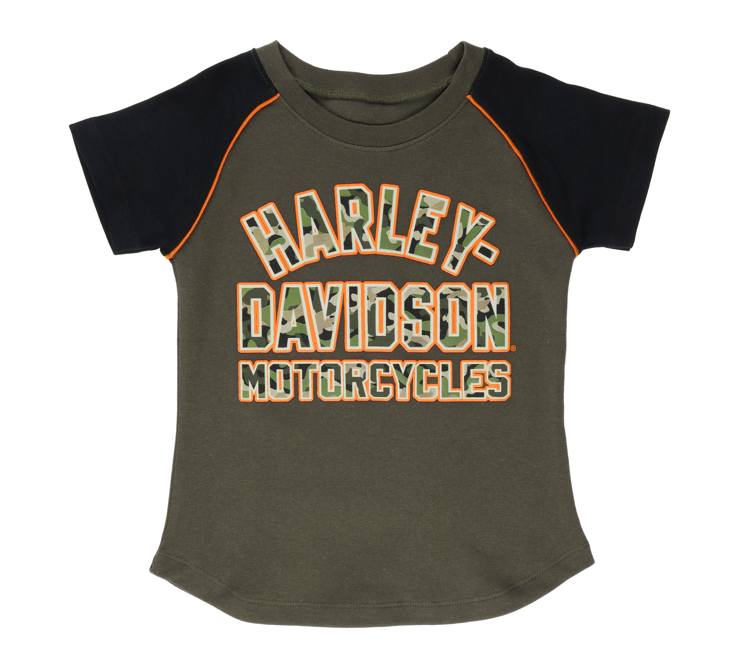 Girls Camo Raglan Tee