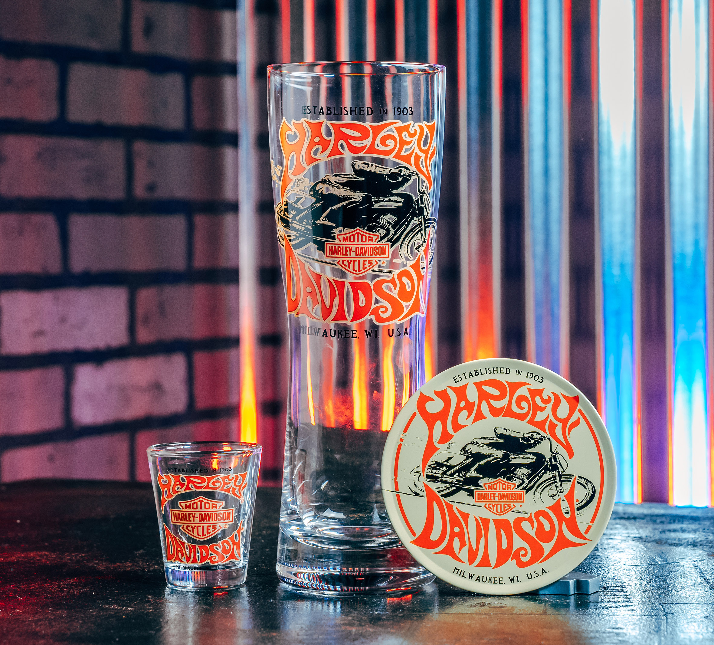 1970's Racer Pilsner / Shot Glass Gift Set