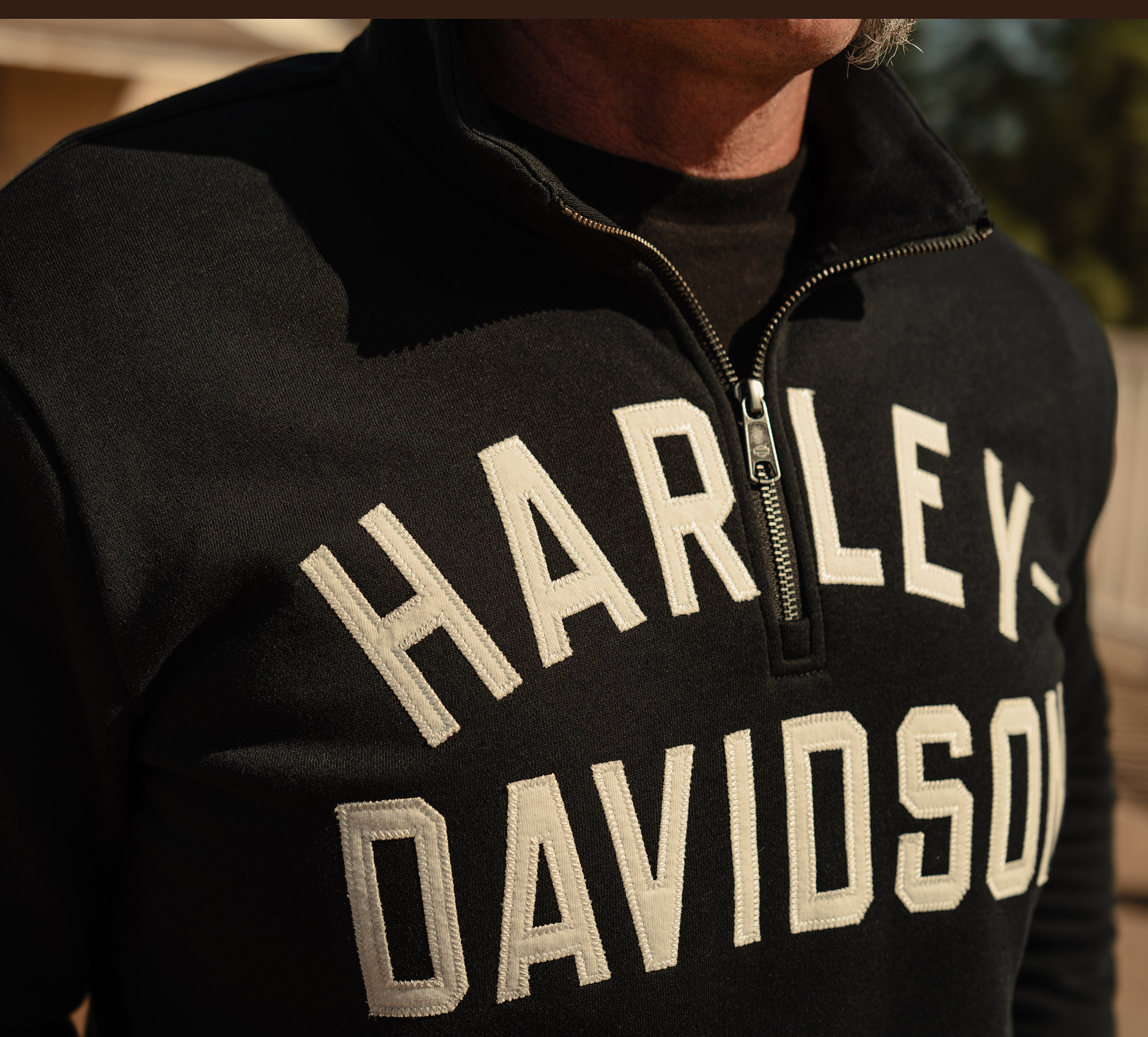 Men's H-D Essential 1/4 Zip Pullover Fleece - Harley Black