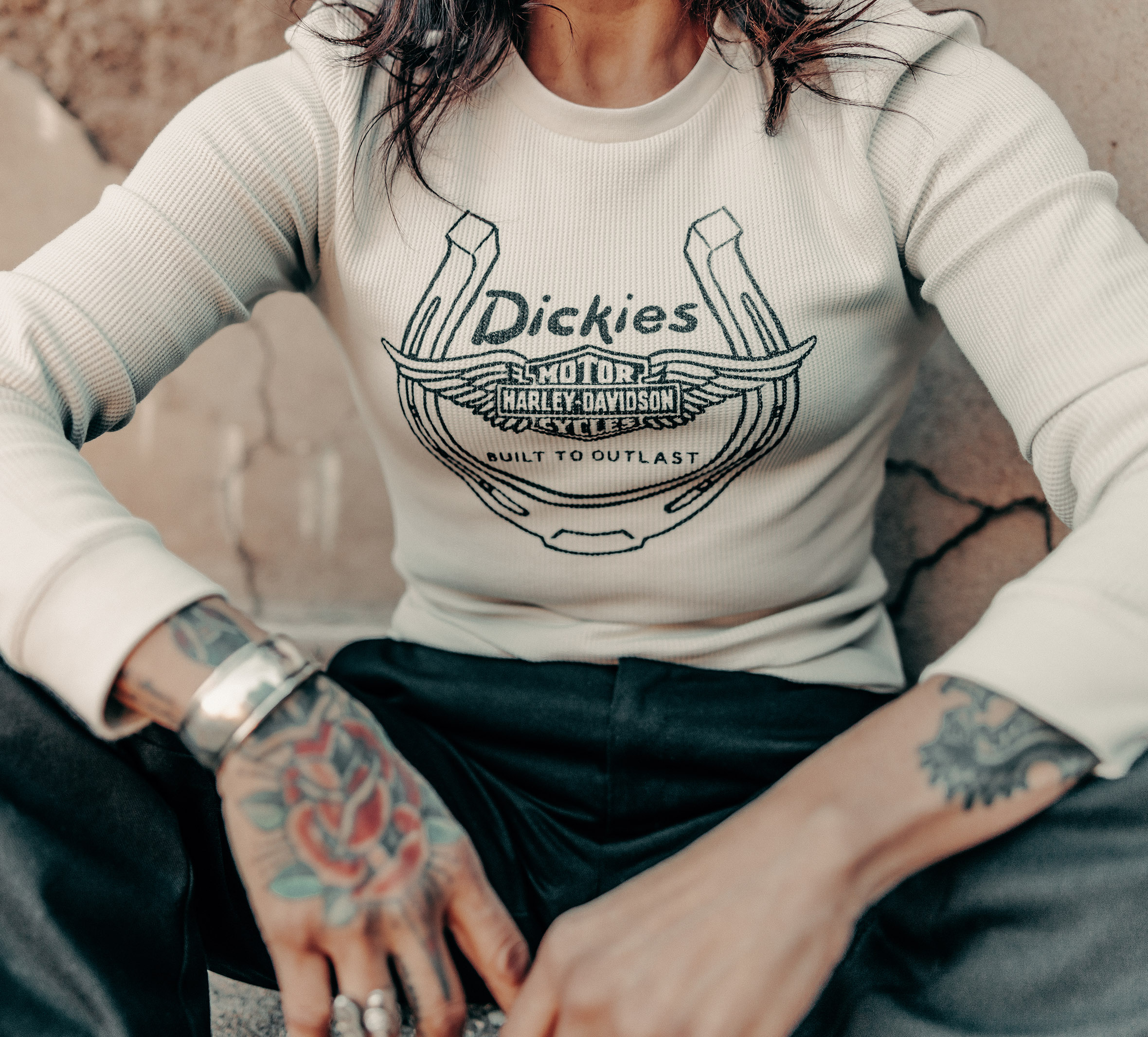 Women's Dickies x H-D Winged Horseshoe Thermal Long Sleeve