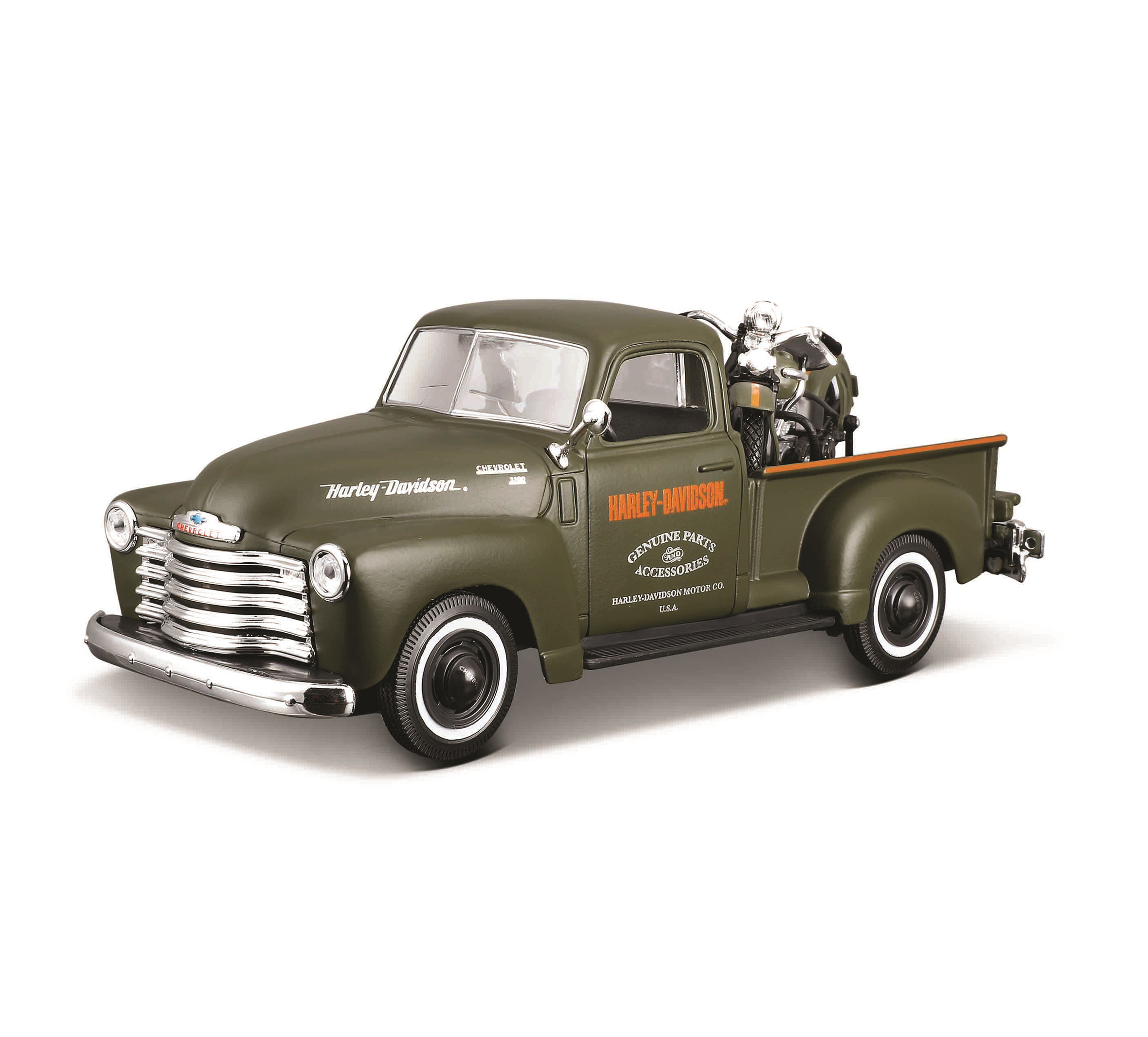 1:24 H-D '36 El Knucklehead + 1950 Chevrolet 3100 PU