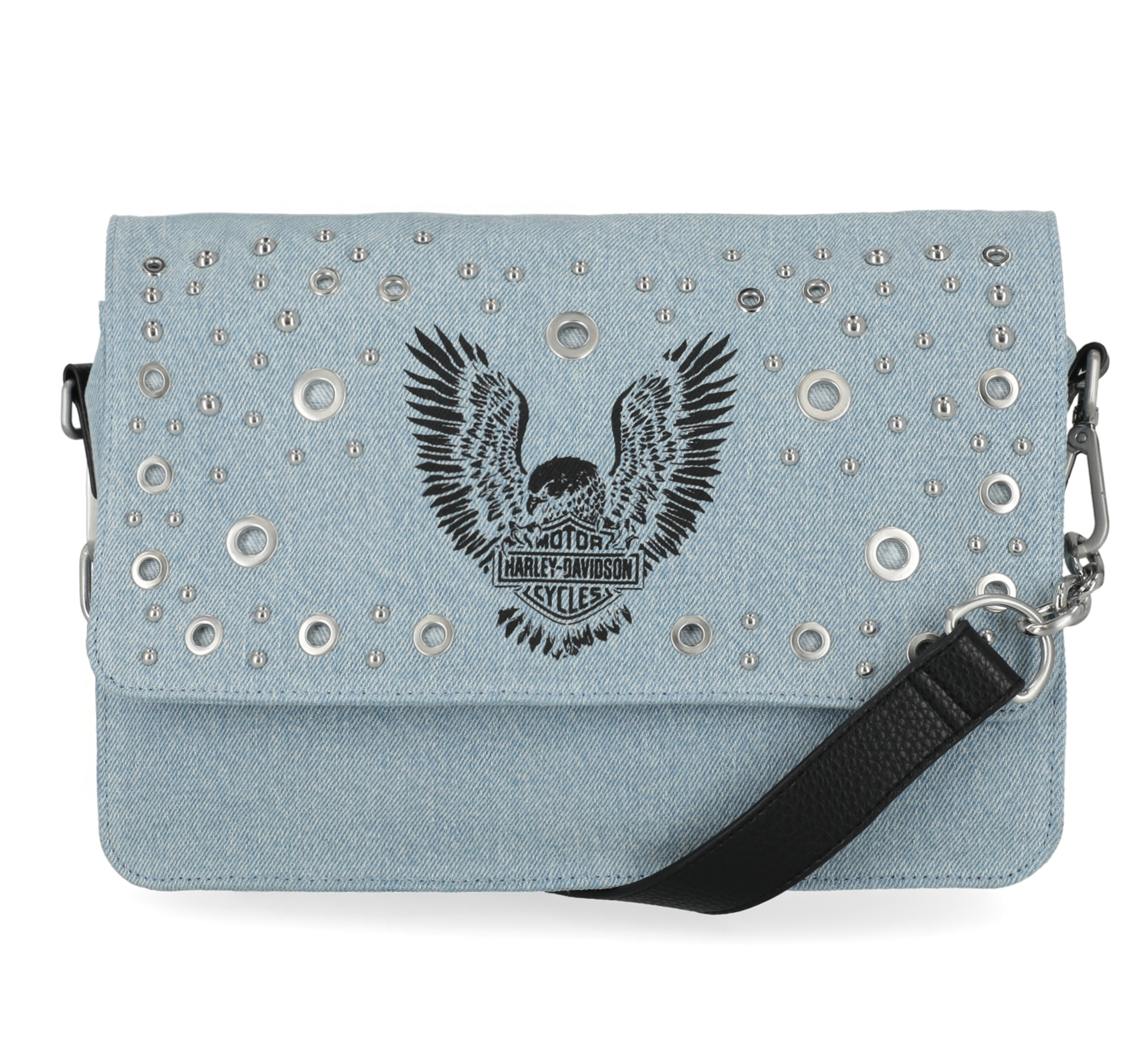 Faded Denim Flap Pocket Bag