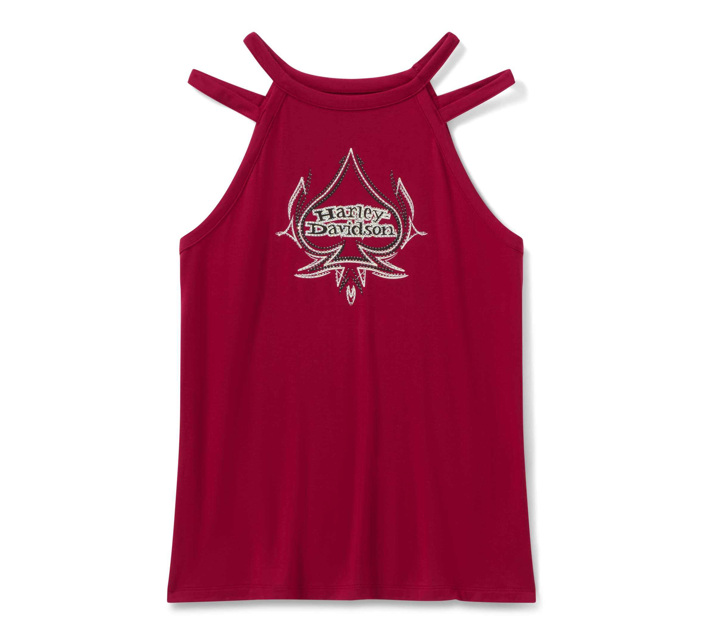Women's Bling Spades Strappy High Neck Tank