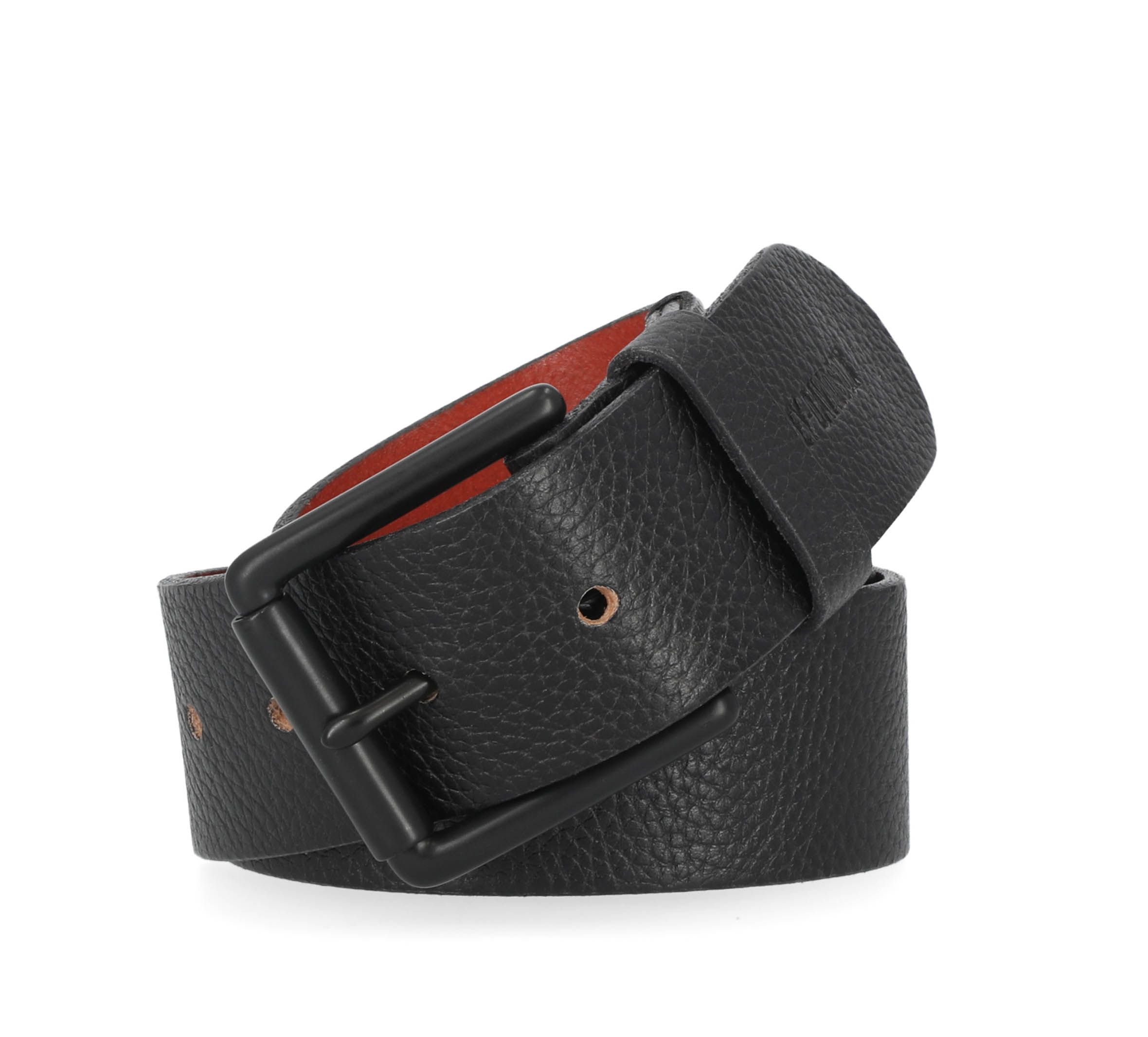 Men's Tactical Roller Buckle Matte Leather Black Belt
