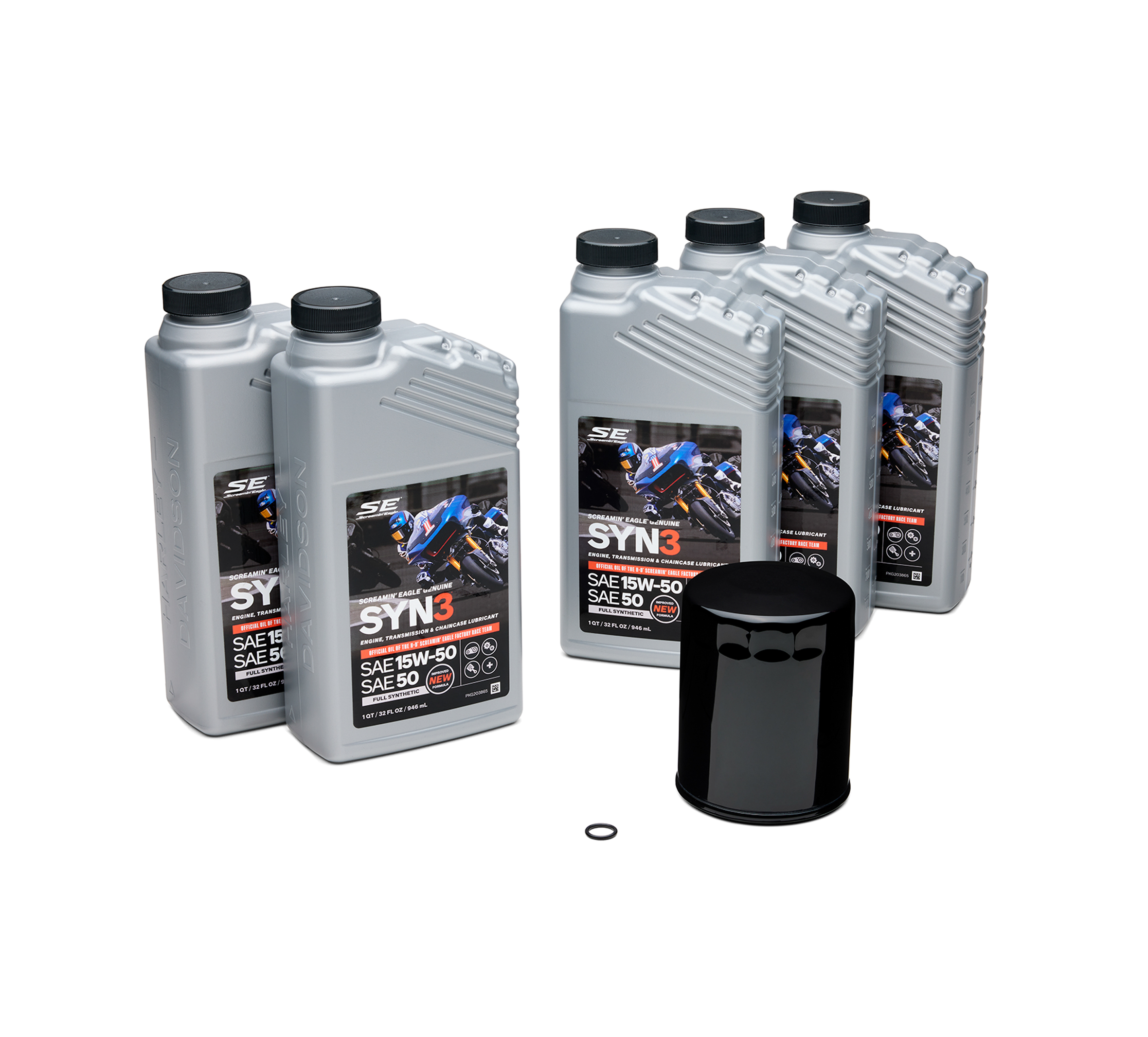 5 Qt. SYN3 Full Synthetic Motorcycle Lubricant Oil Change Kit – Black Filter
