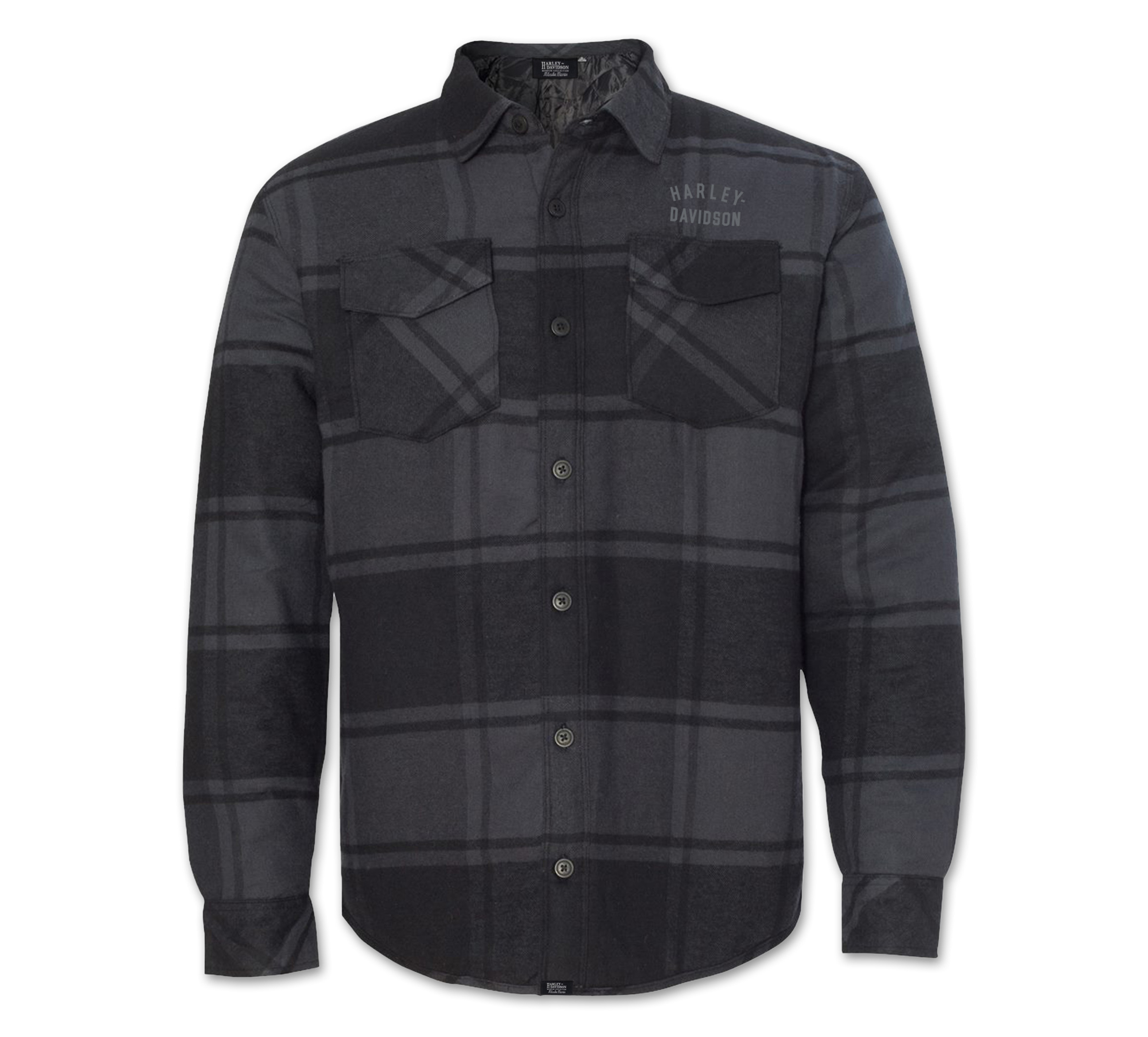Men's H-D Race font Plaid Shirt Jacket