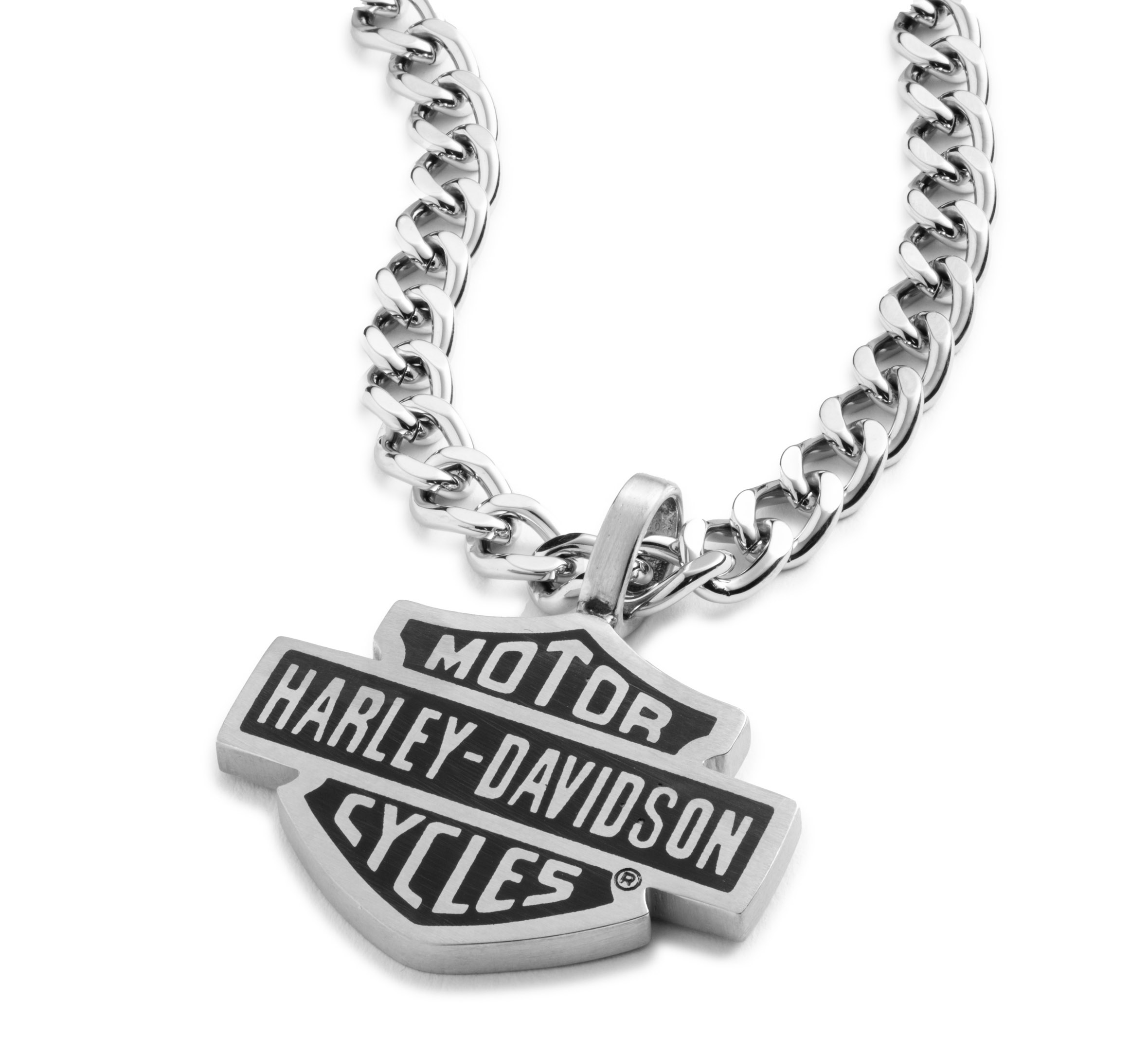 Men's 26" Bar & Shield Logo Pendant Necklace