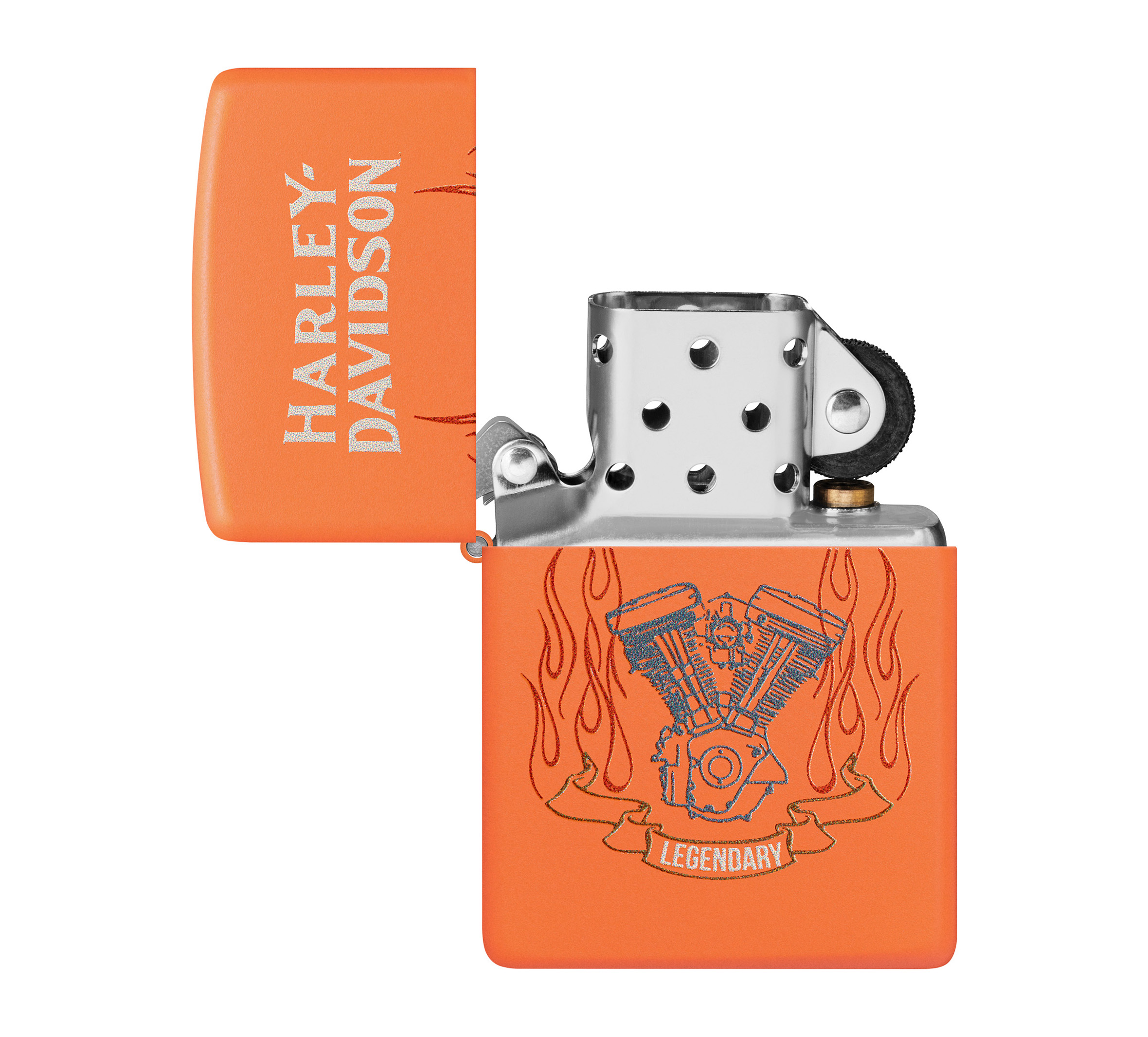 Zippo Harley-Davidson Legendary Design Orange Matte Windproof Lighter