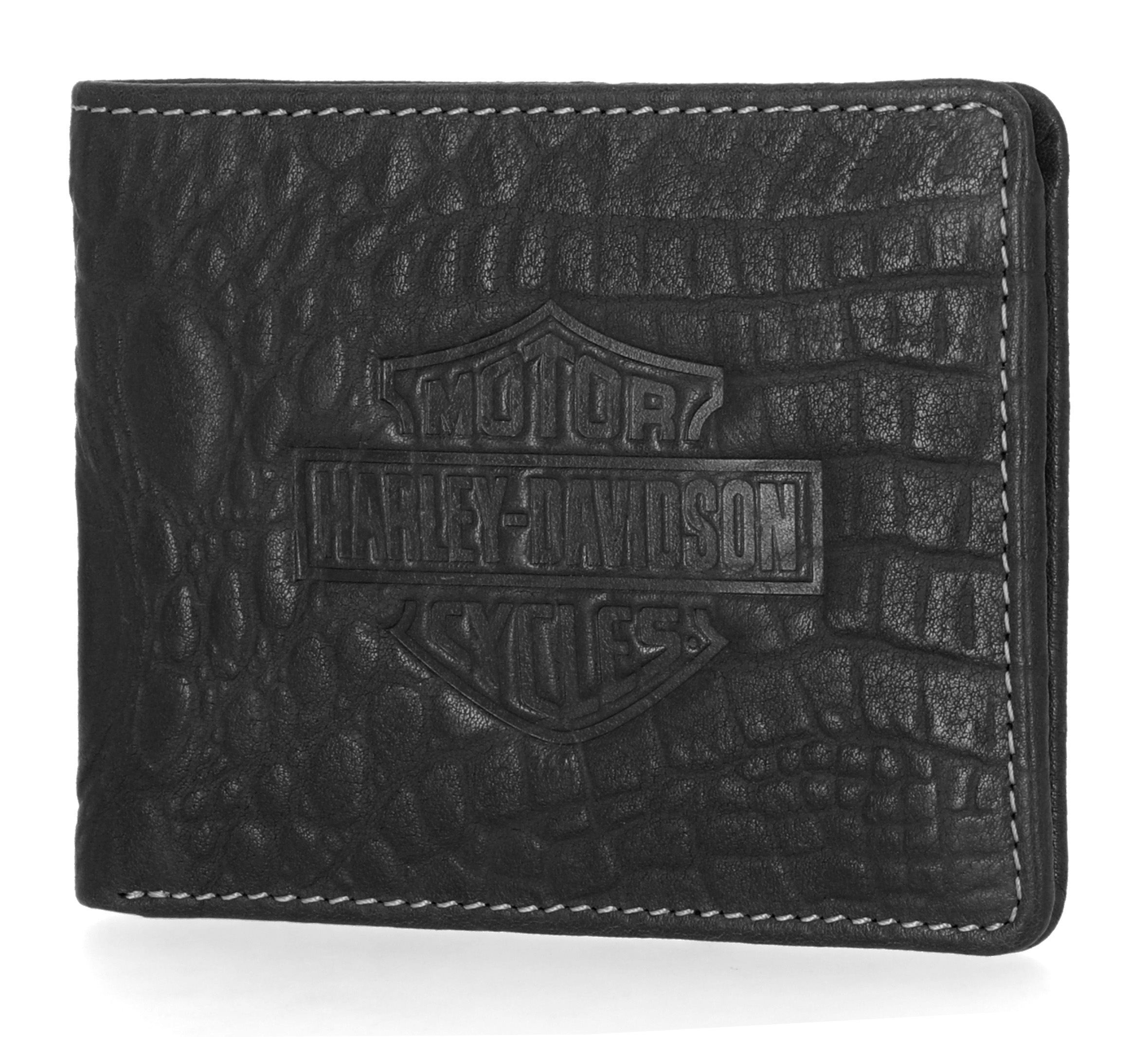 Croco Bar & Shield Bifold Wallet With Chain | Harley-Davidson USA